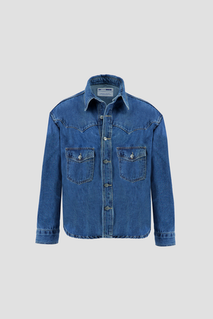 Denim Western Shacket Indie Blue