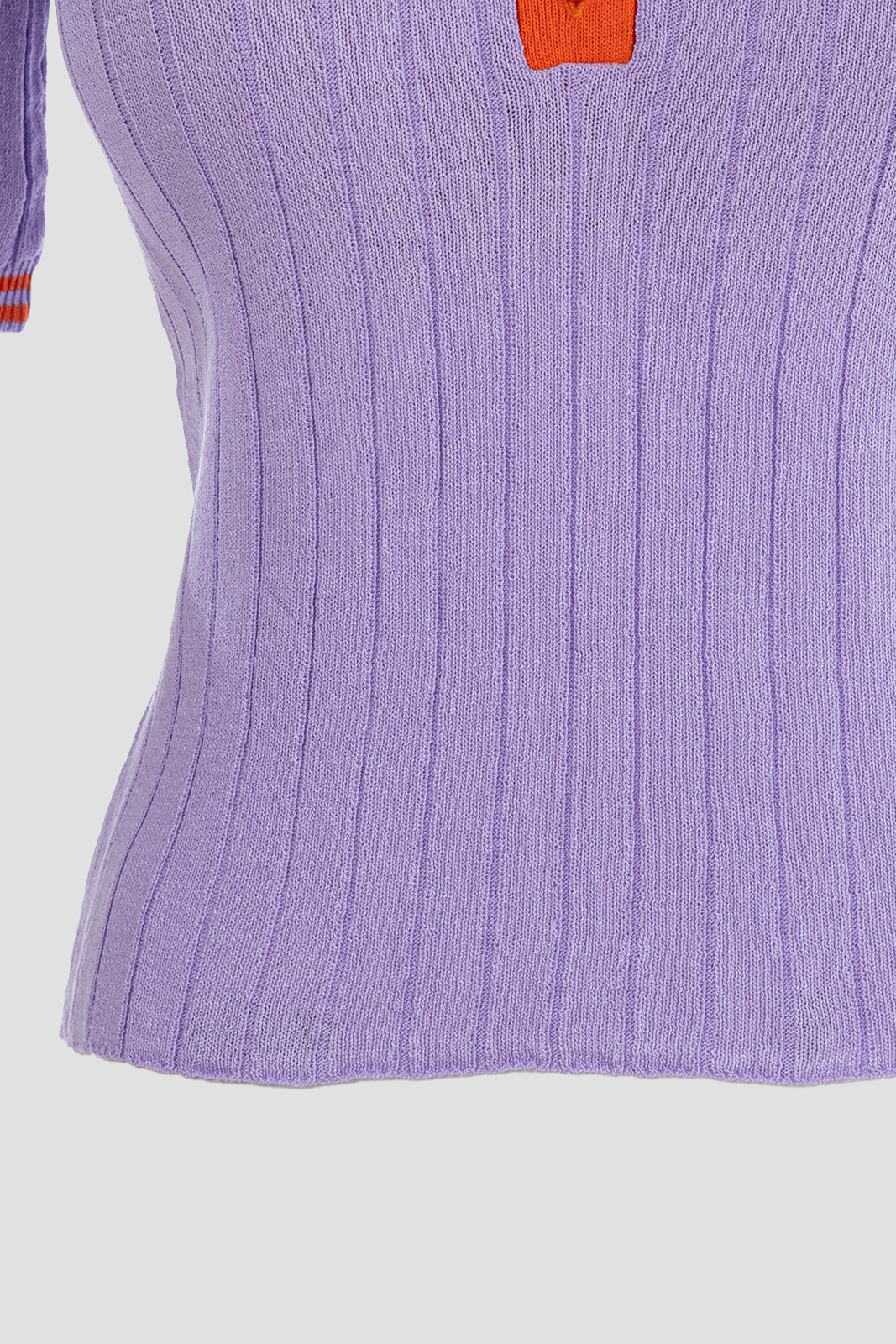 Women Knit Polo Purple
