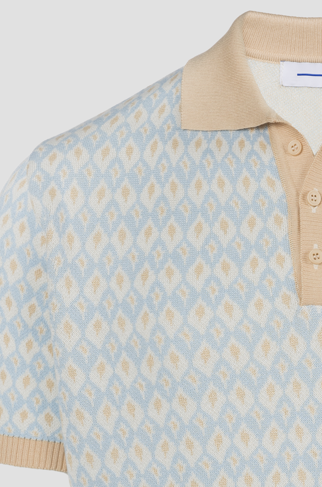 Jacquard Men Polo Shirt Off-white