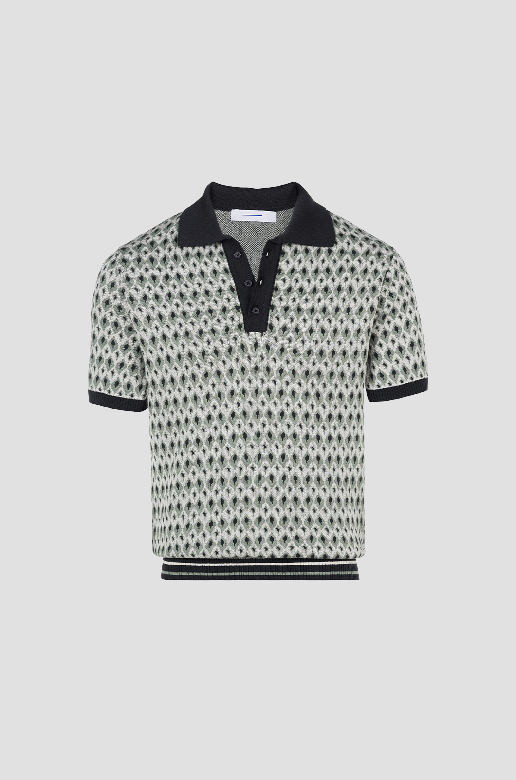 Jacquard Men Polo Shirt Navy