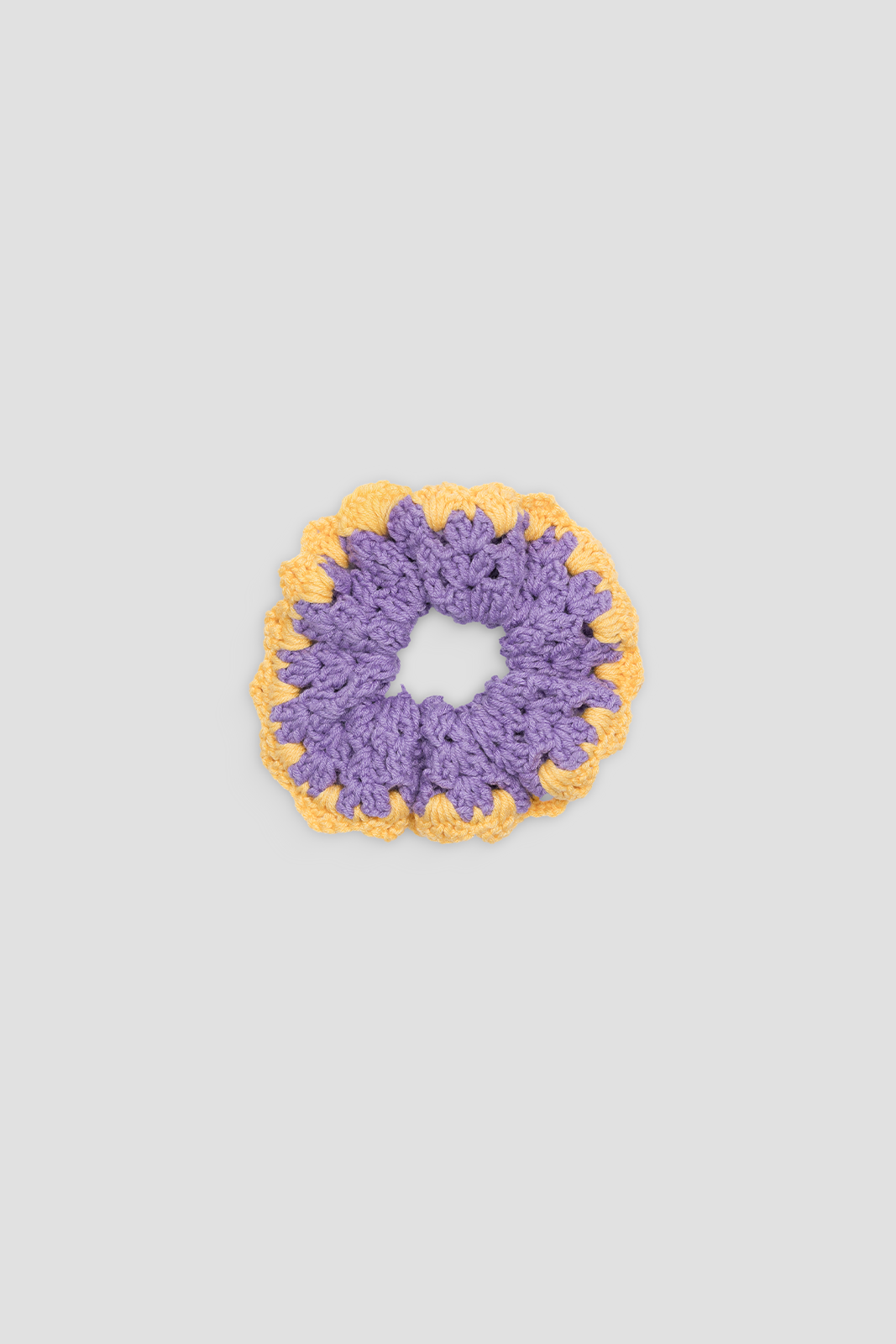 Crochet Hair Scrunchie - Yellow & Purple