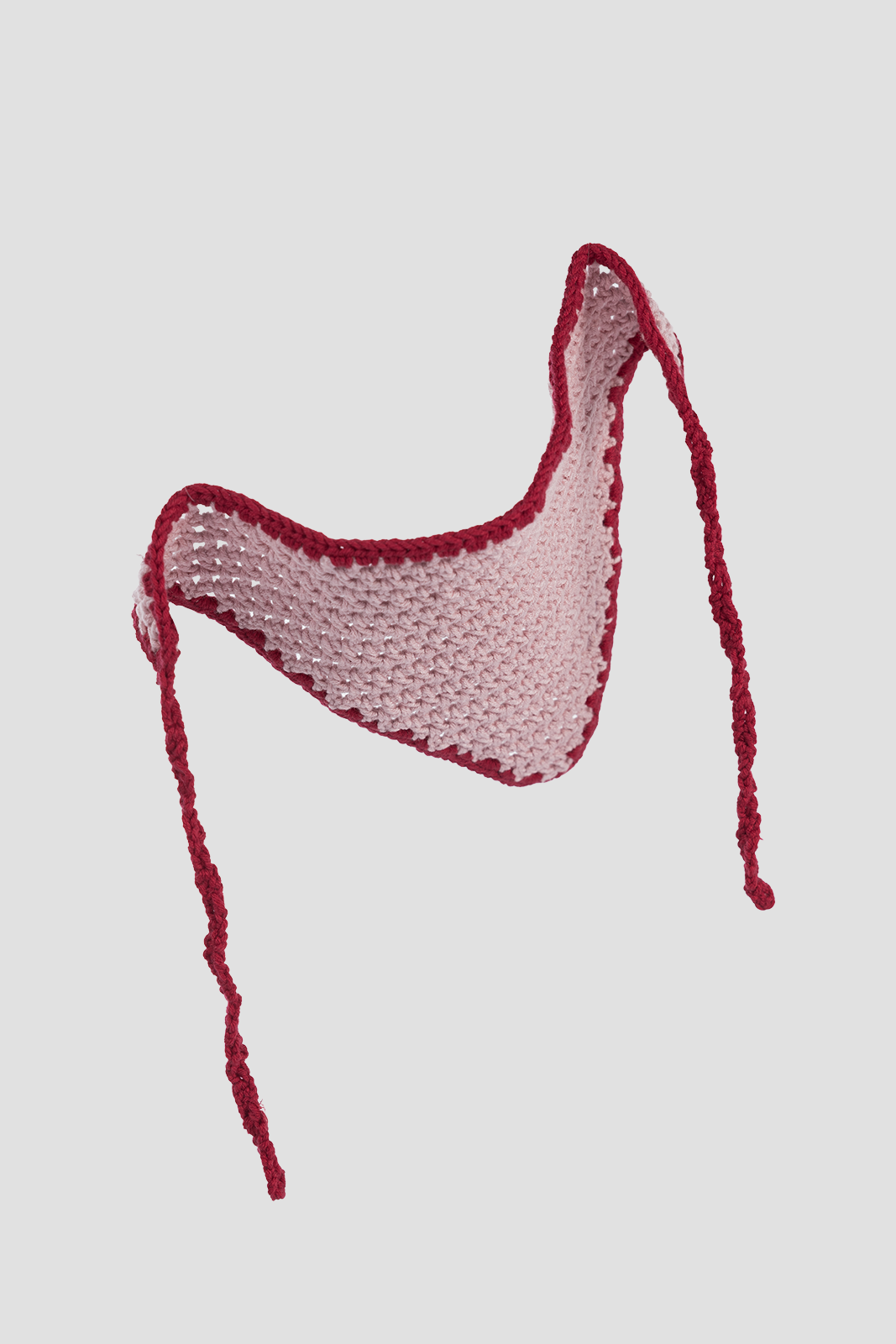 Colorful Crochet Hair Band Light Pink & Red