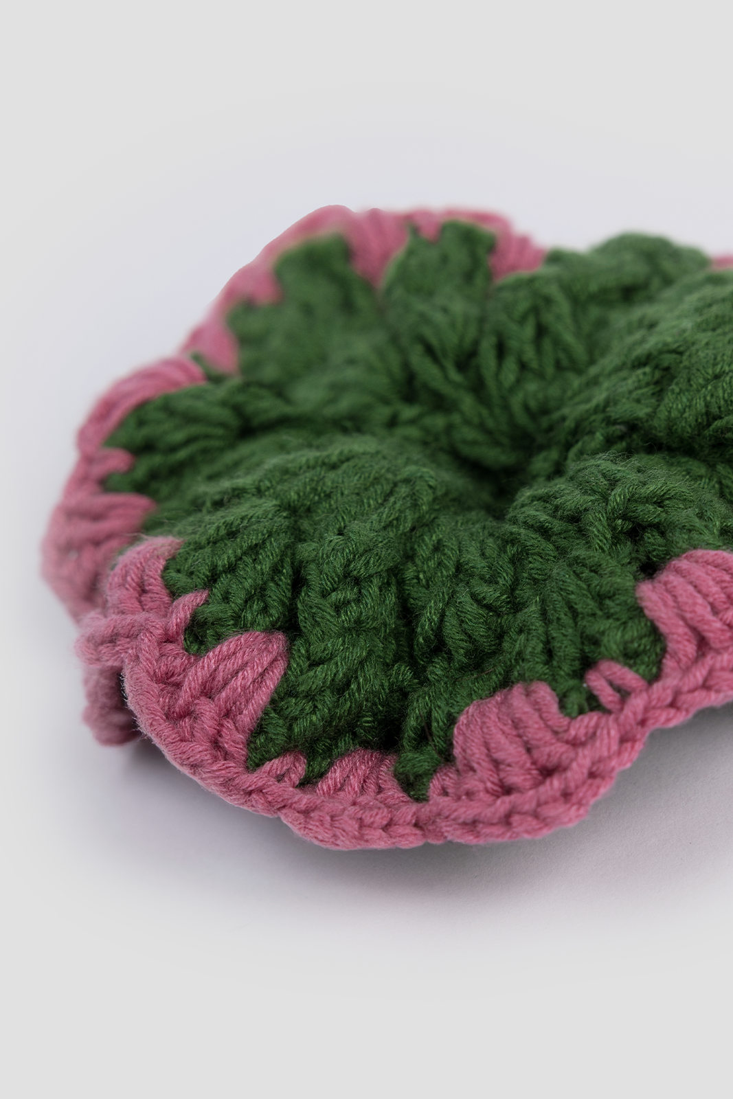 Crochet Hair Scrunchie - Pink & Green