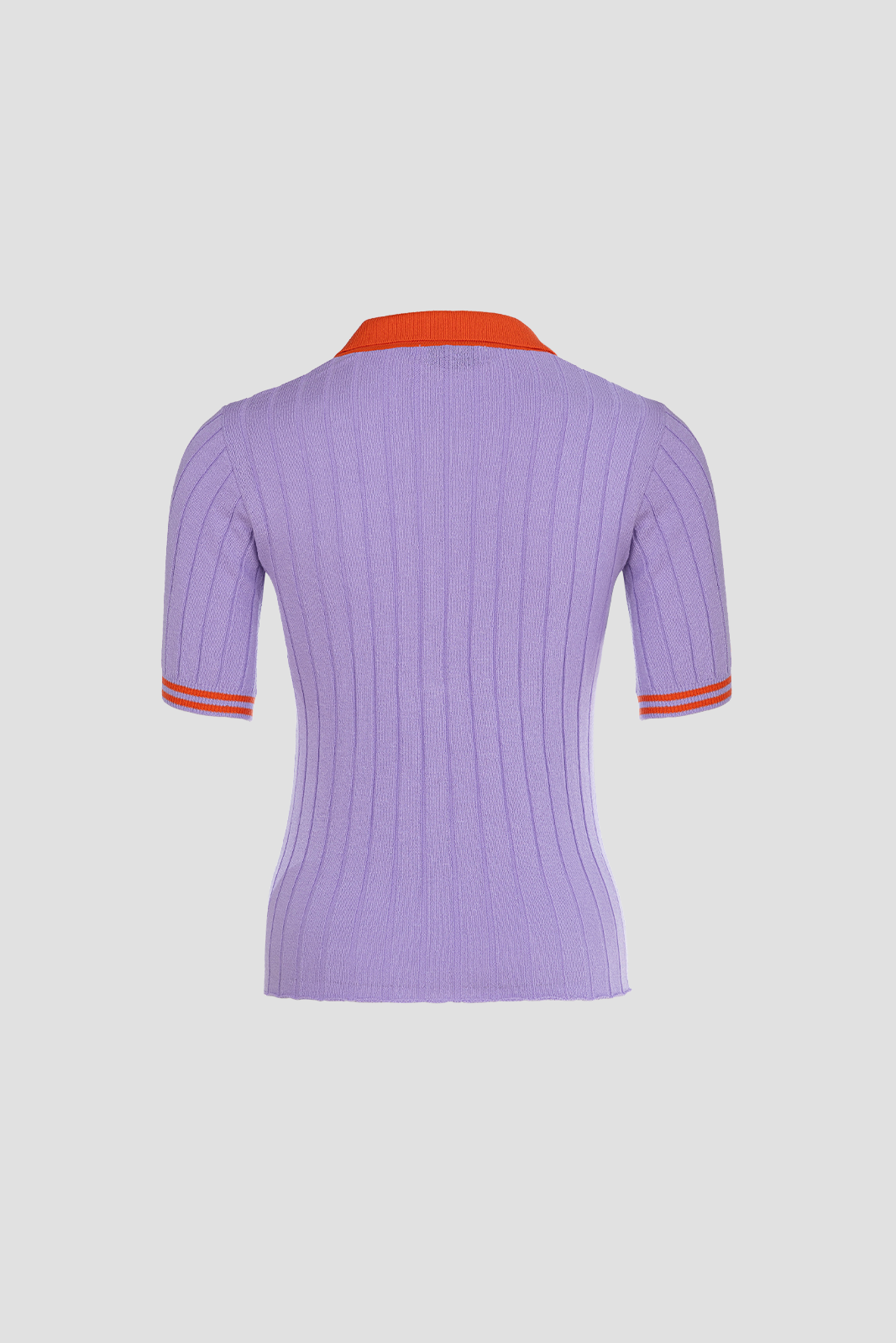 Women Knit Polo Purple