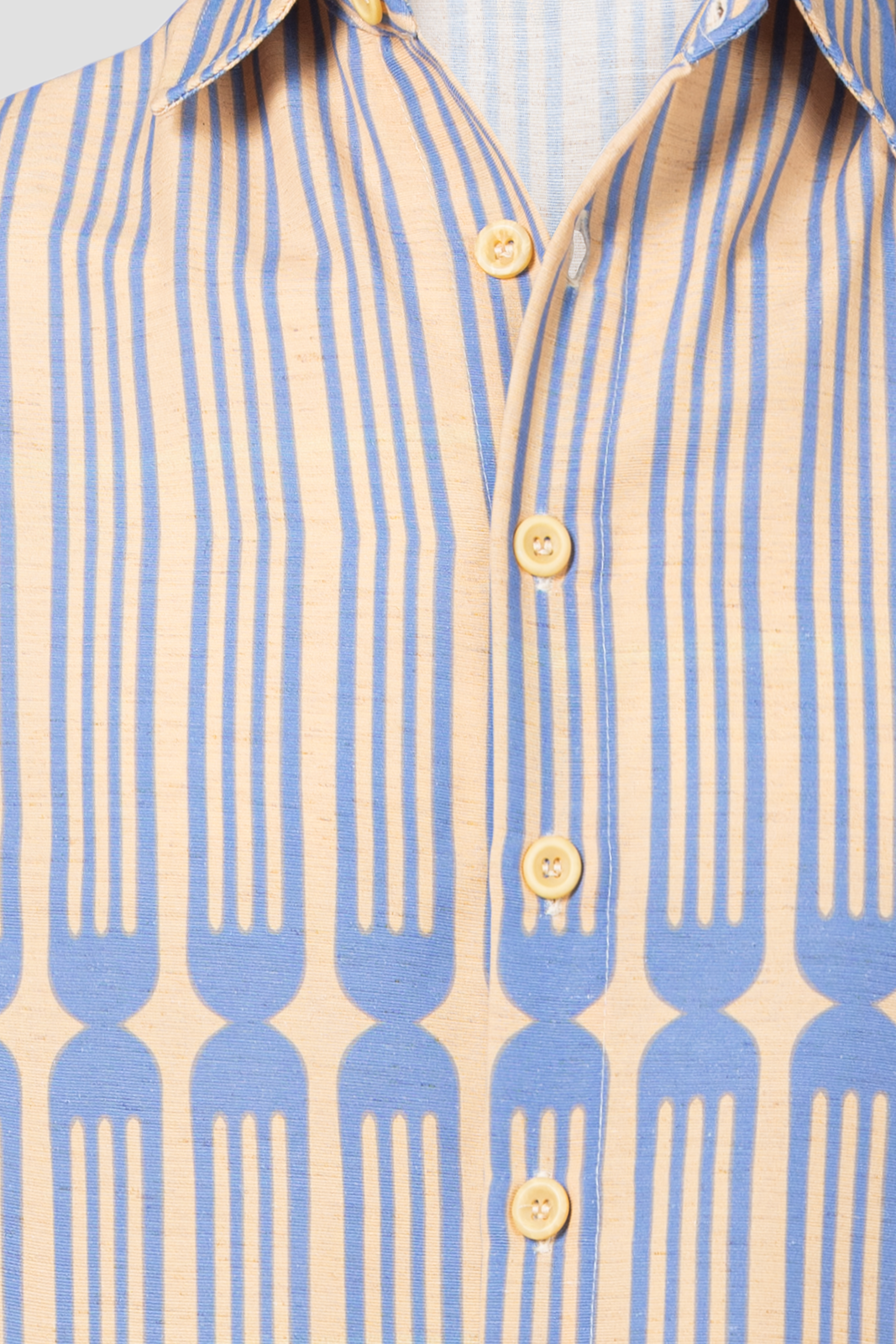 Tableware Shirt Yellow & Blue Print