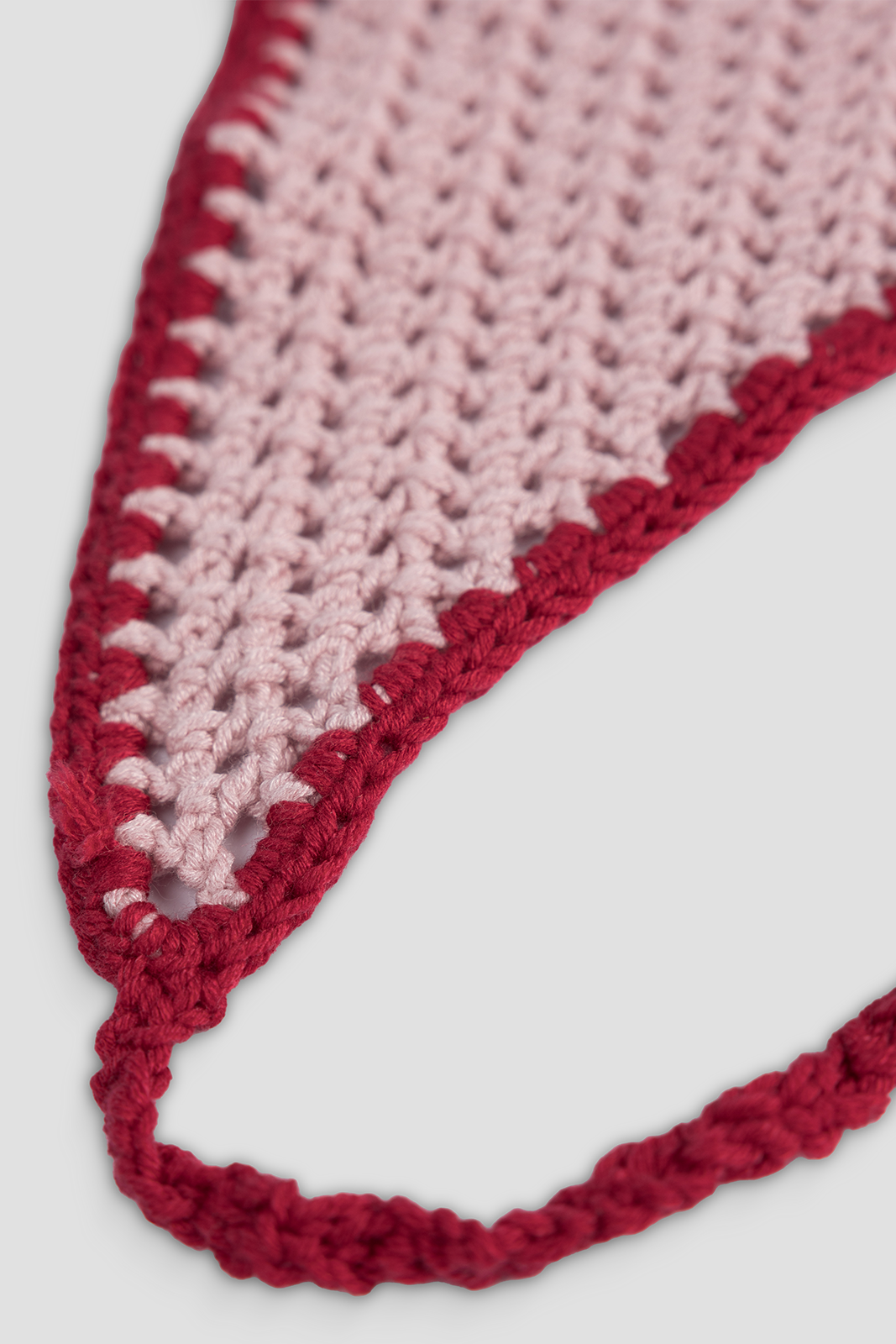 Colorful Crochet Hair Band Light Pink & Red