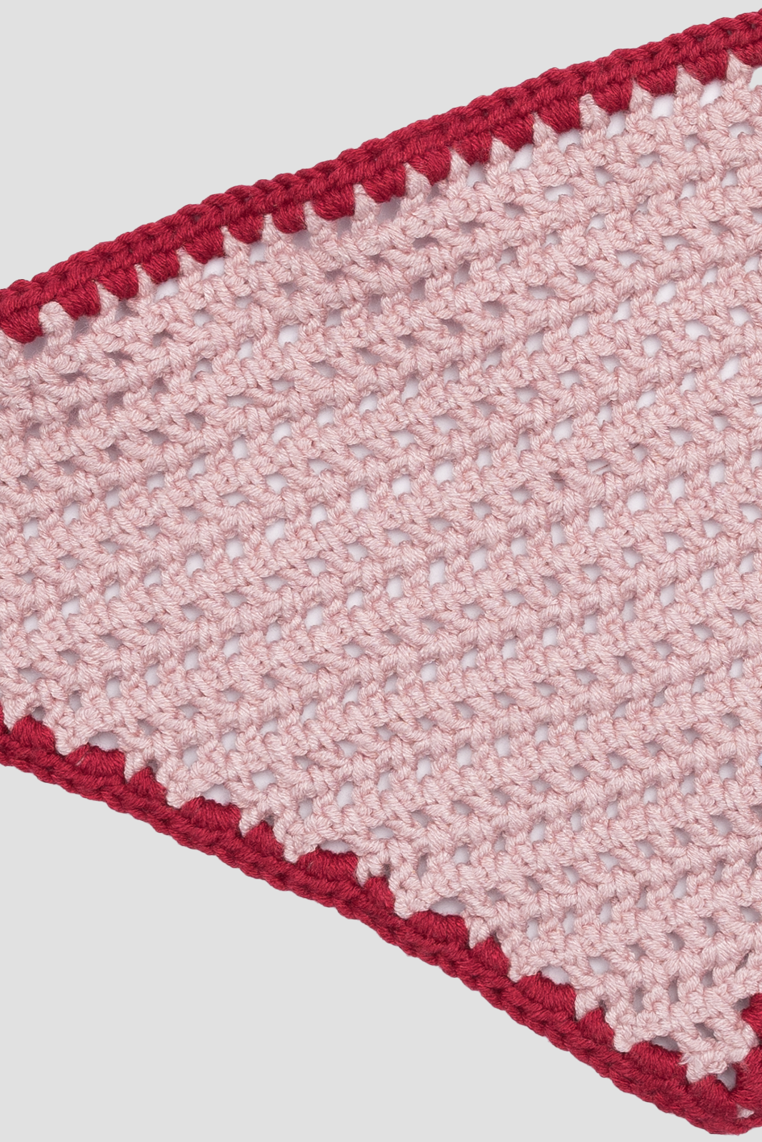 Colorful Crochet Hair Band Light Pink & Red