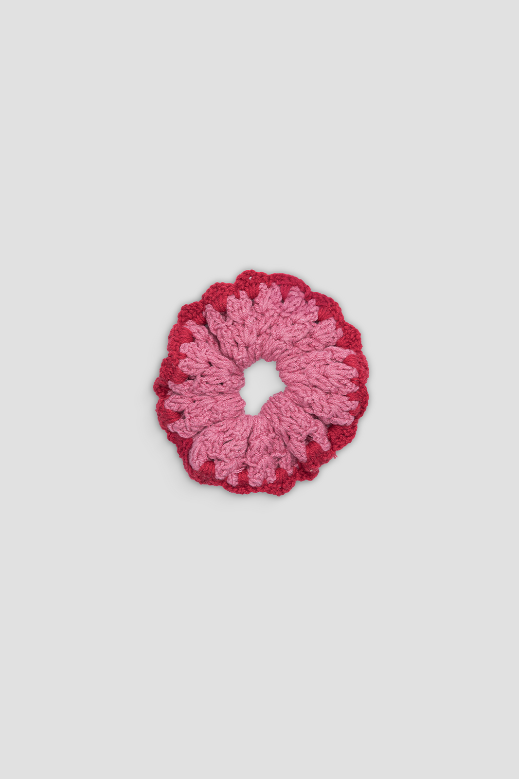 Crochet Hair Scrunchie - Red & Pink