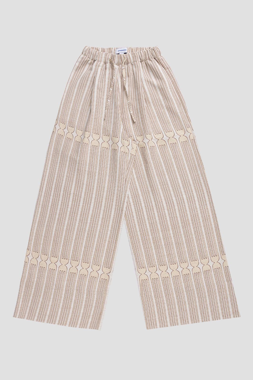 Tableware Pants White & Beige Print