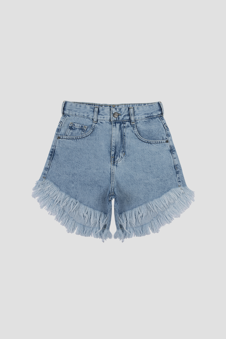 Signature Fluffy Shorts Sky Blue