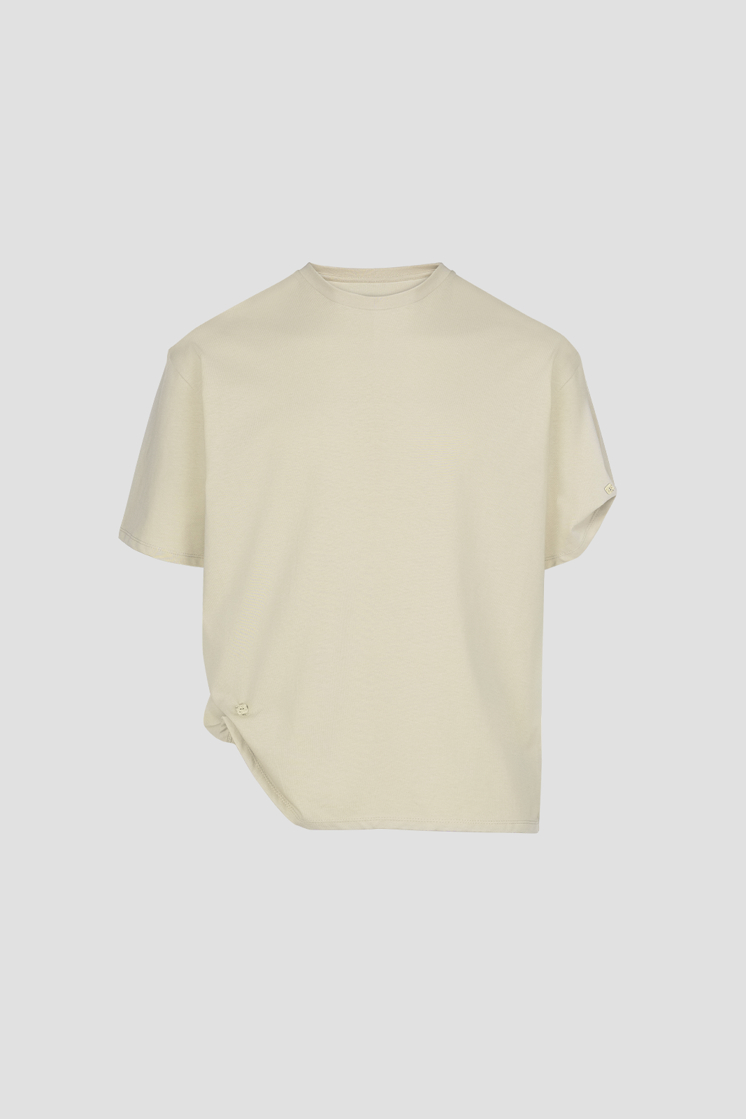 Button Oversized Tee Beige