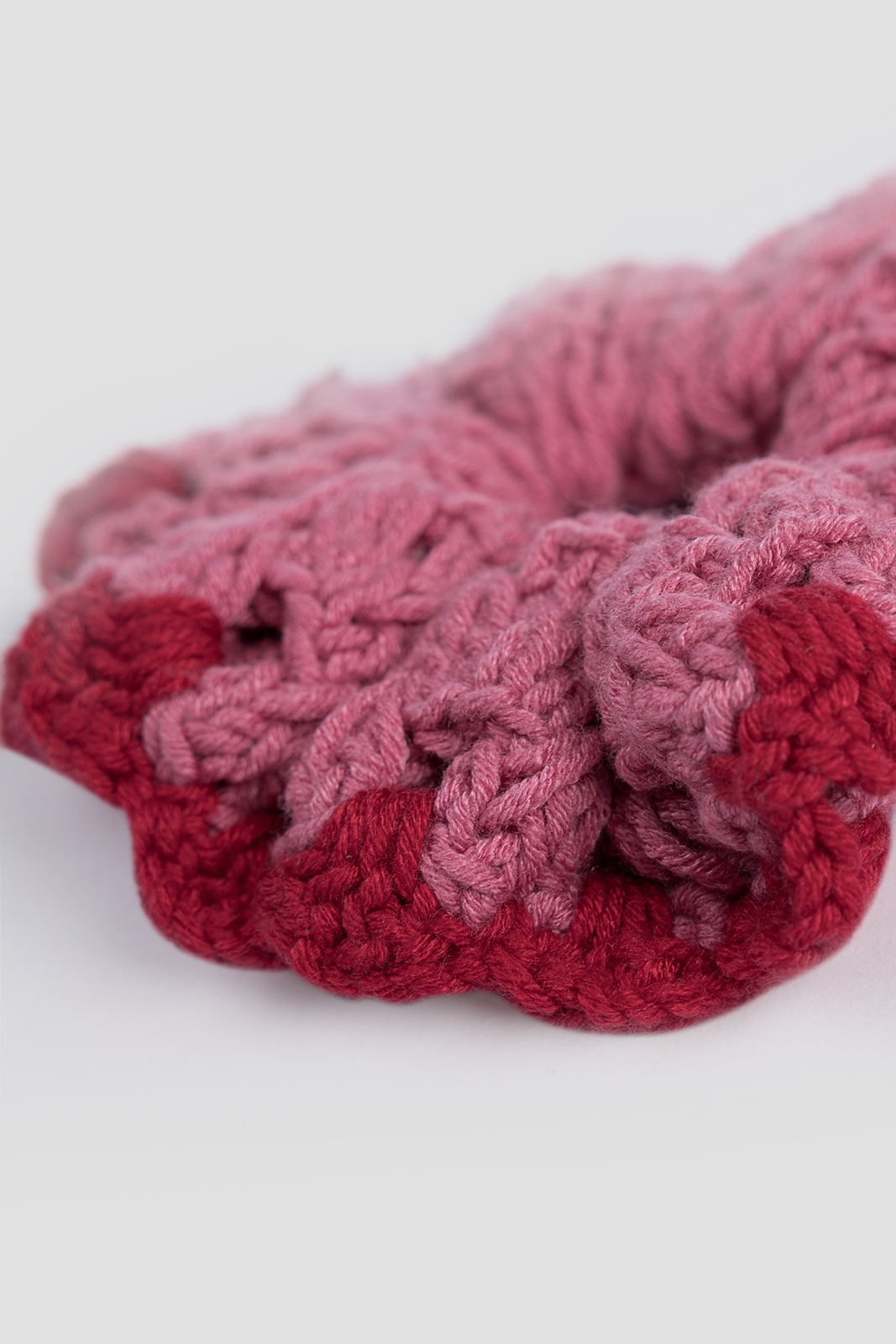 Crochet Hair Scrunchie - Red & Pink