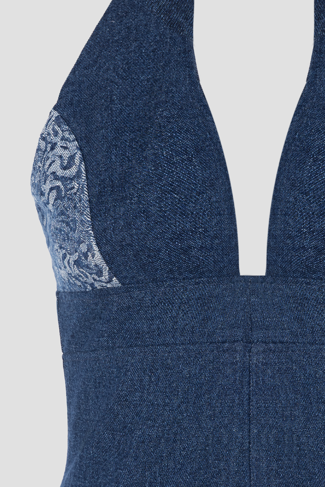 Backless Halter Top Blue