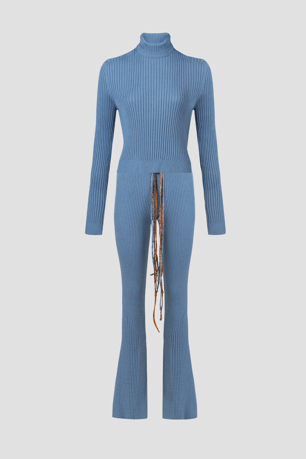 Ribbed Knit Pullover Blue