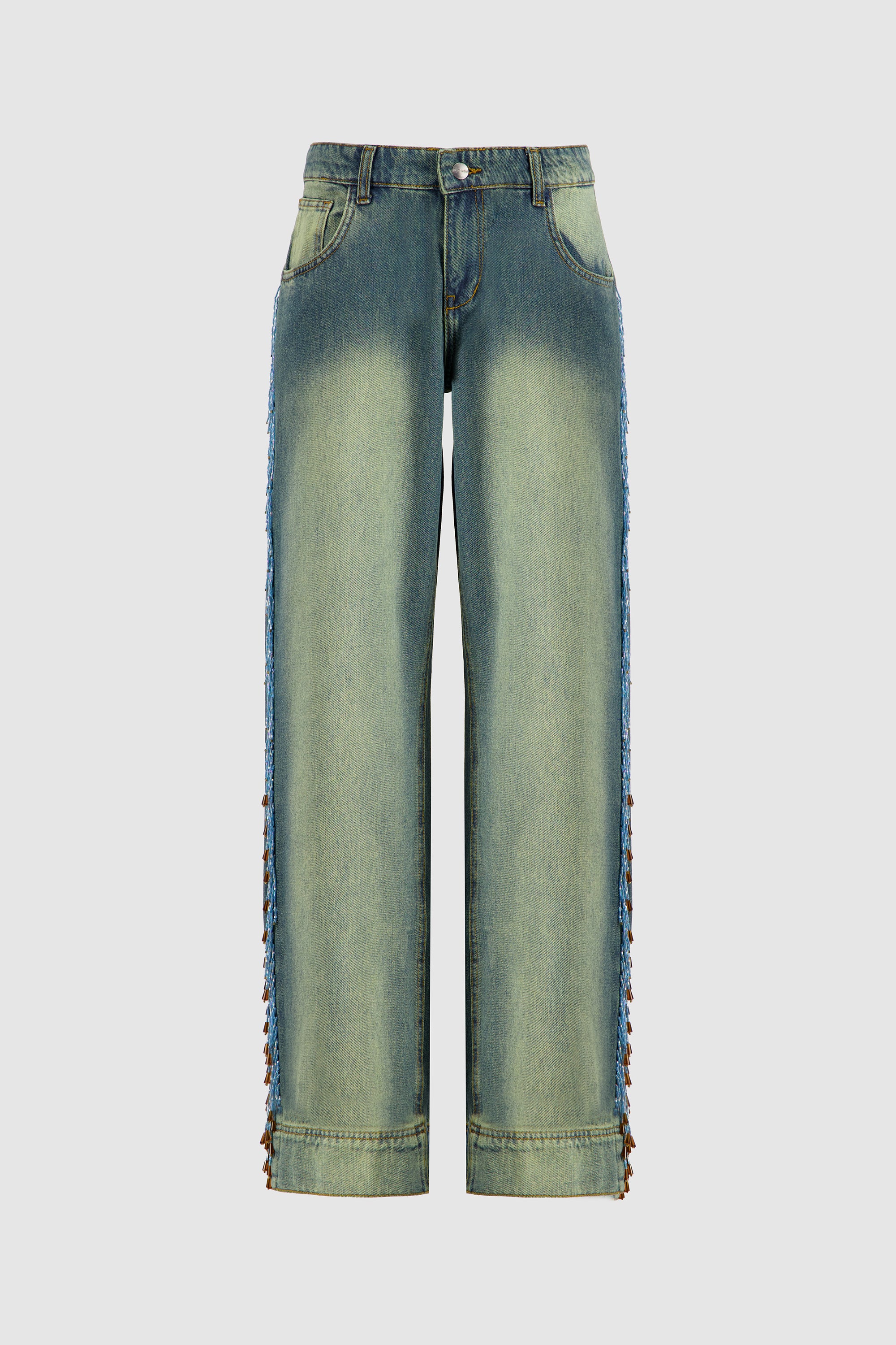 Beaded Destiny Jeans -Dirty Indigo