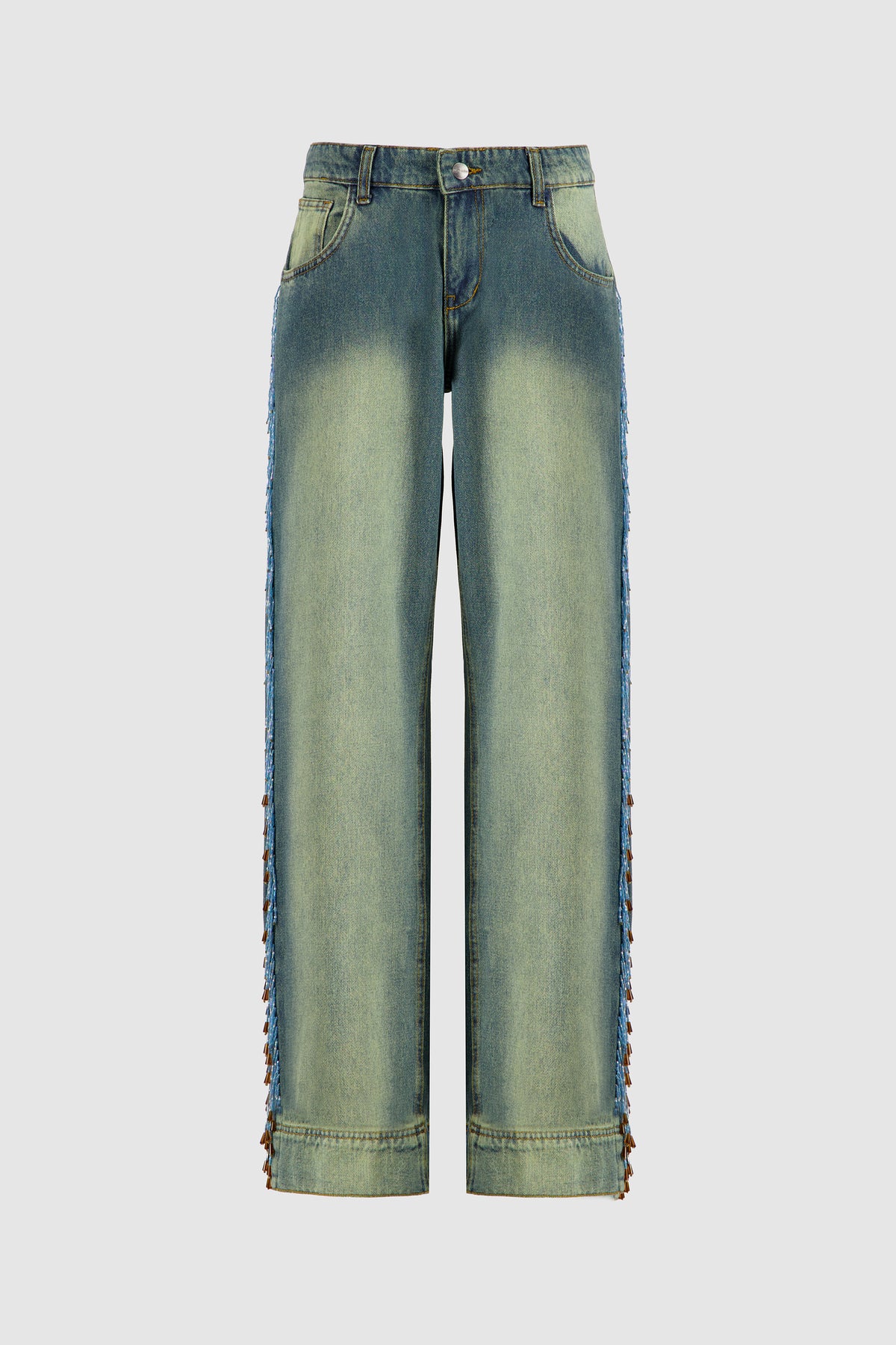 Beaded Destiny Jeans -Dirty Indigo