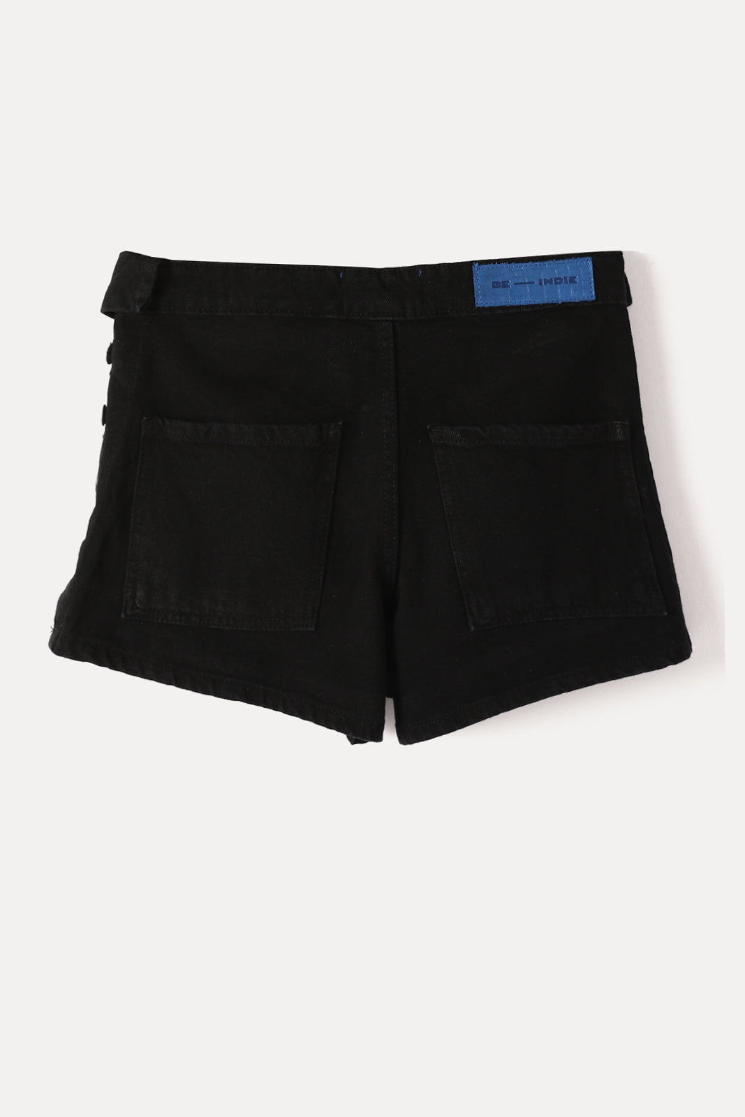 Folded Over Shorts Black