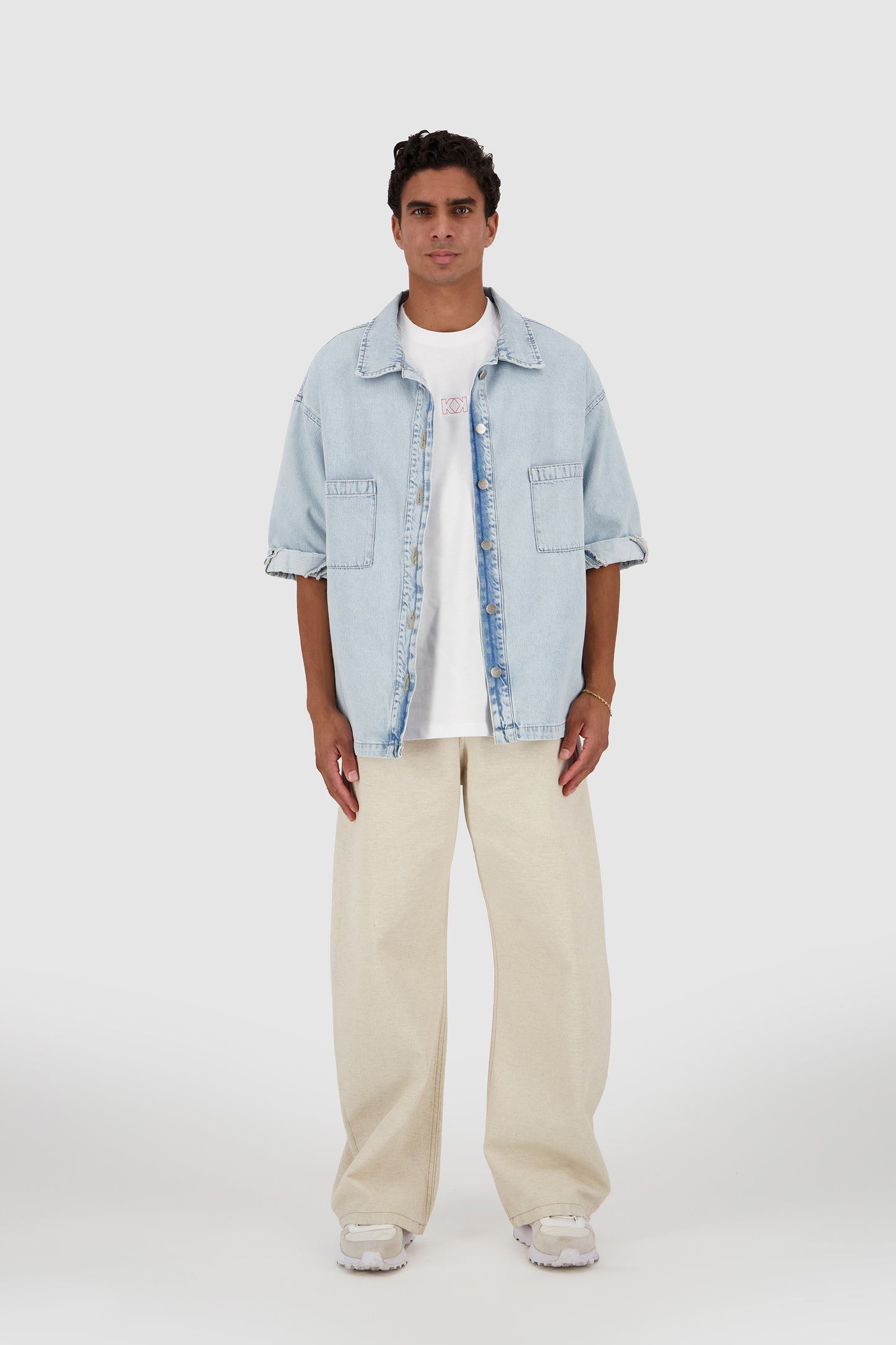 Rolled Up Shirt -Sky Blue