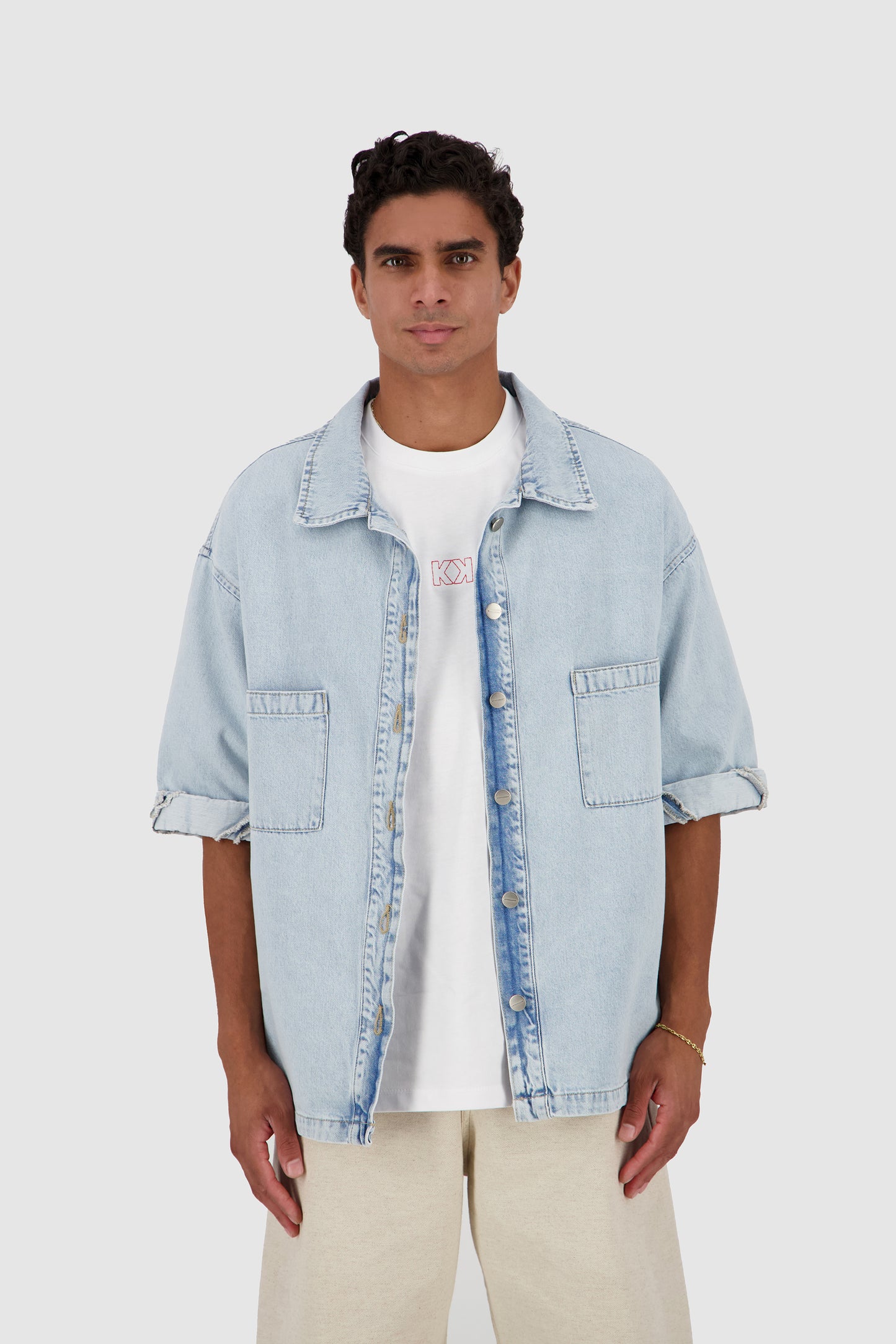 Rolled Up Shirt -Sky Blue