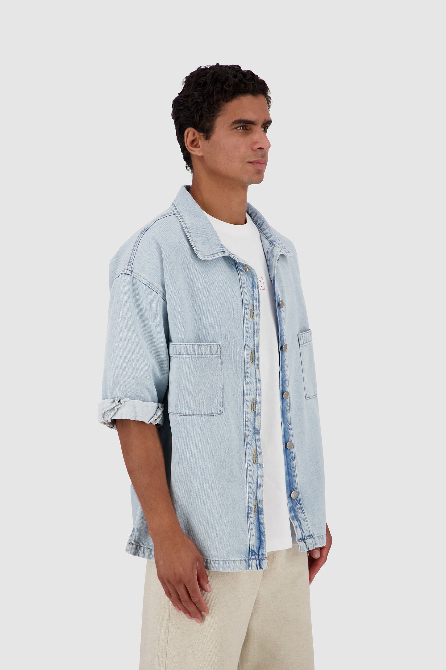 Rolled Up Shirt -Sky Blue