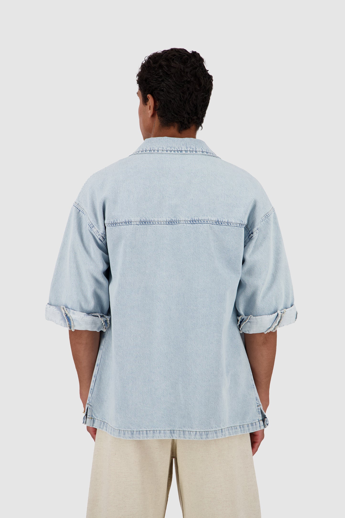 Rolled Up Shirt -Sky Blue