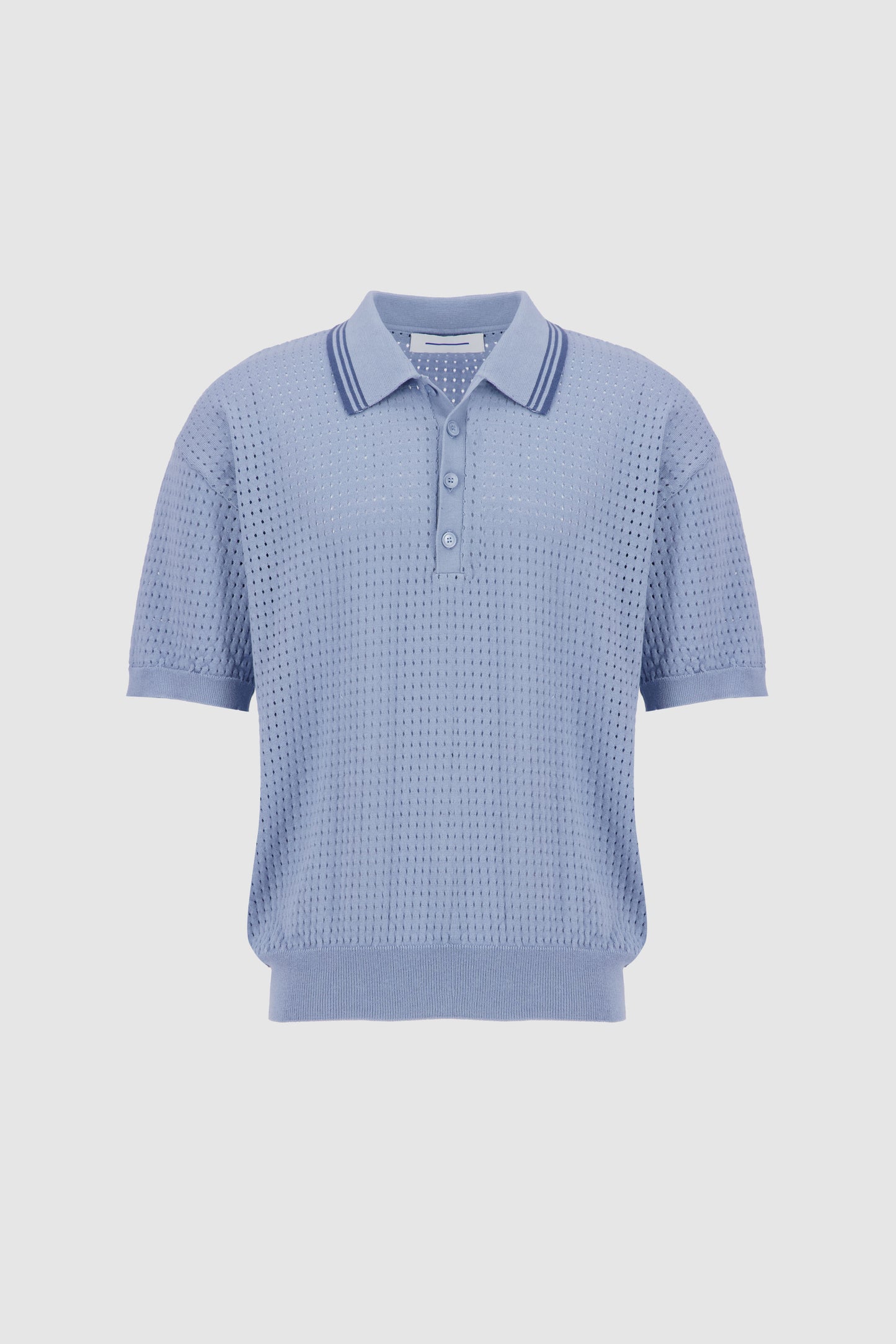 Knitted Polo -Baby Blue