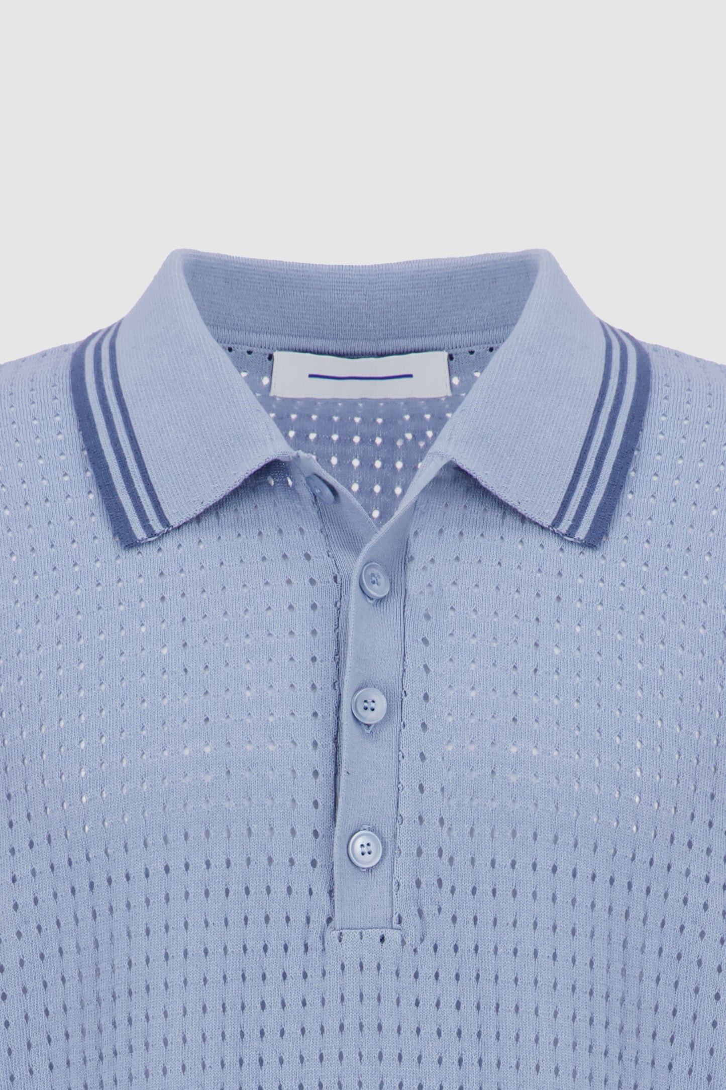 Knitted Polo -Baby Blue