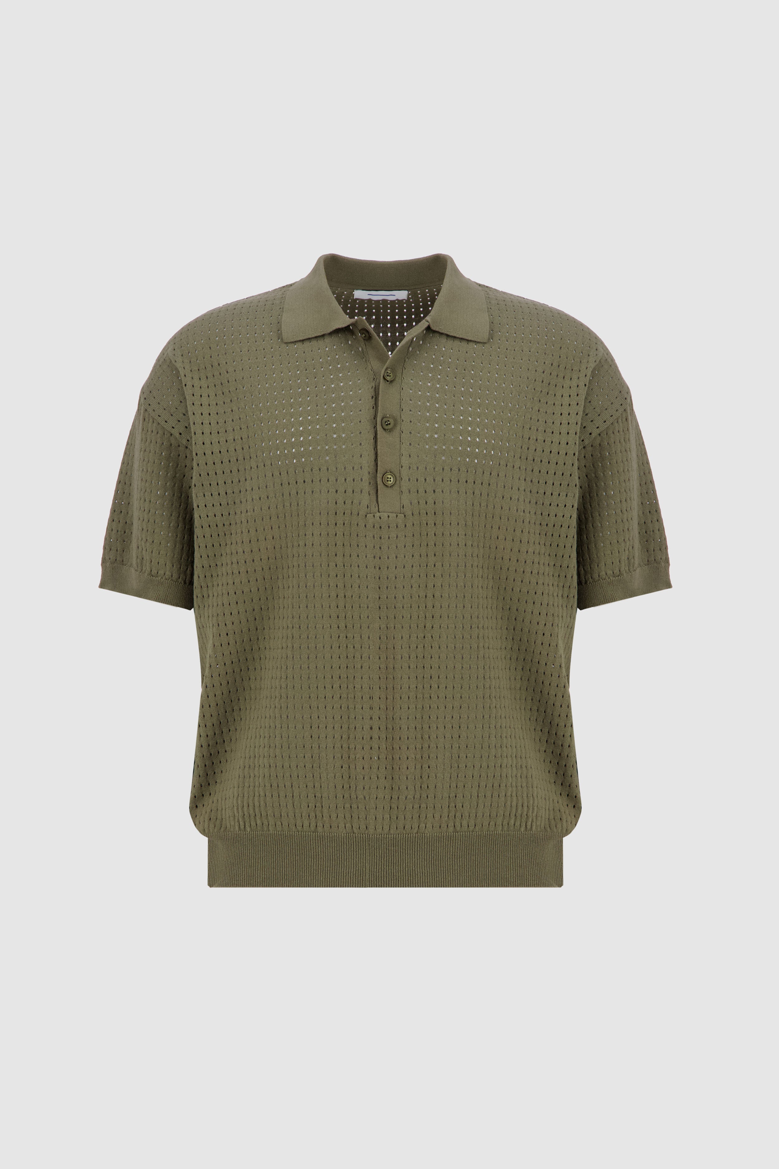 Knitted Polo -Olive