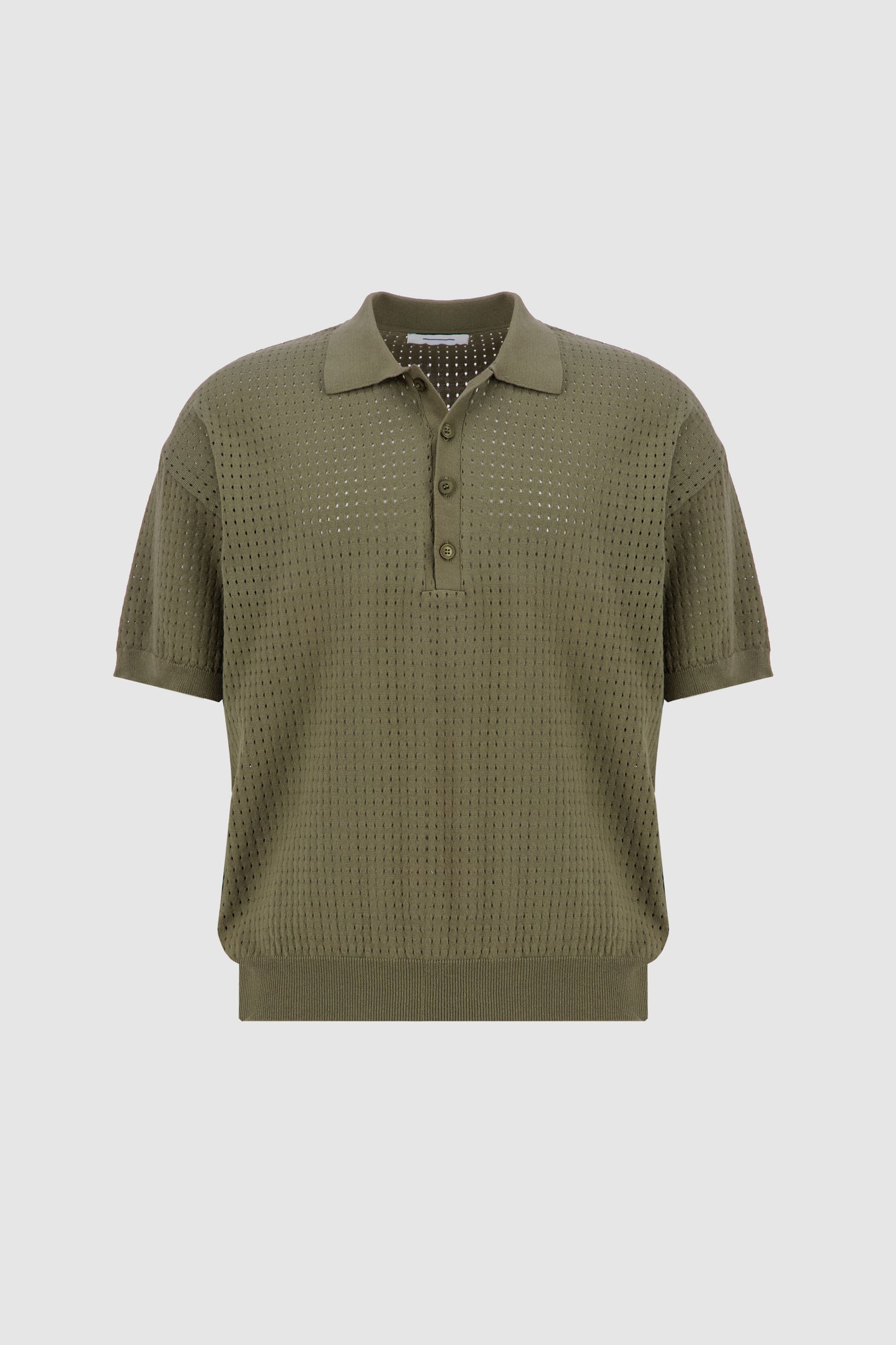 Knitted Polo -Olive