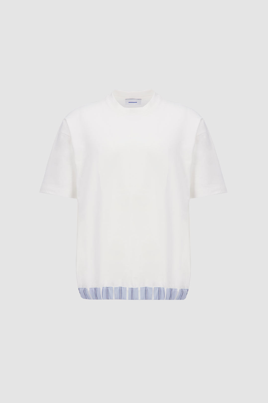 Off Duty Boxer Tee -WhitexBlue Pinstripes