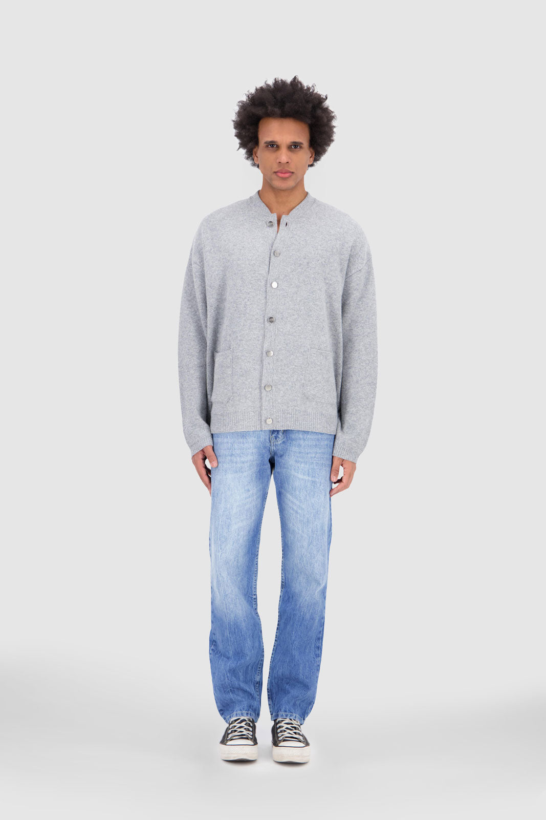 Oma Plain Cardigan - Ultimate Grey