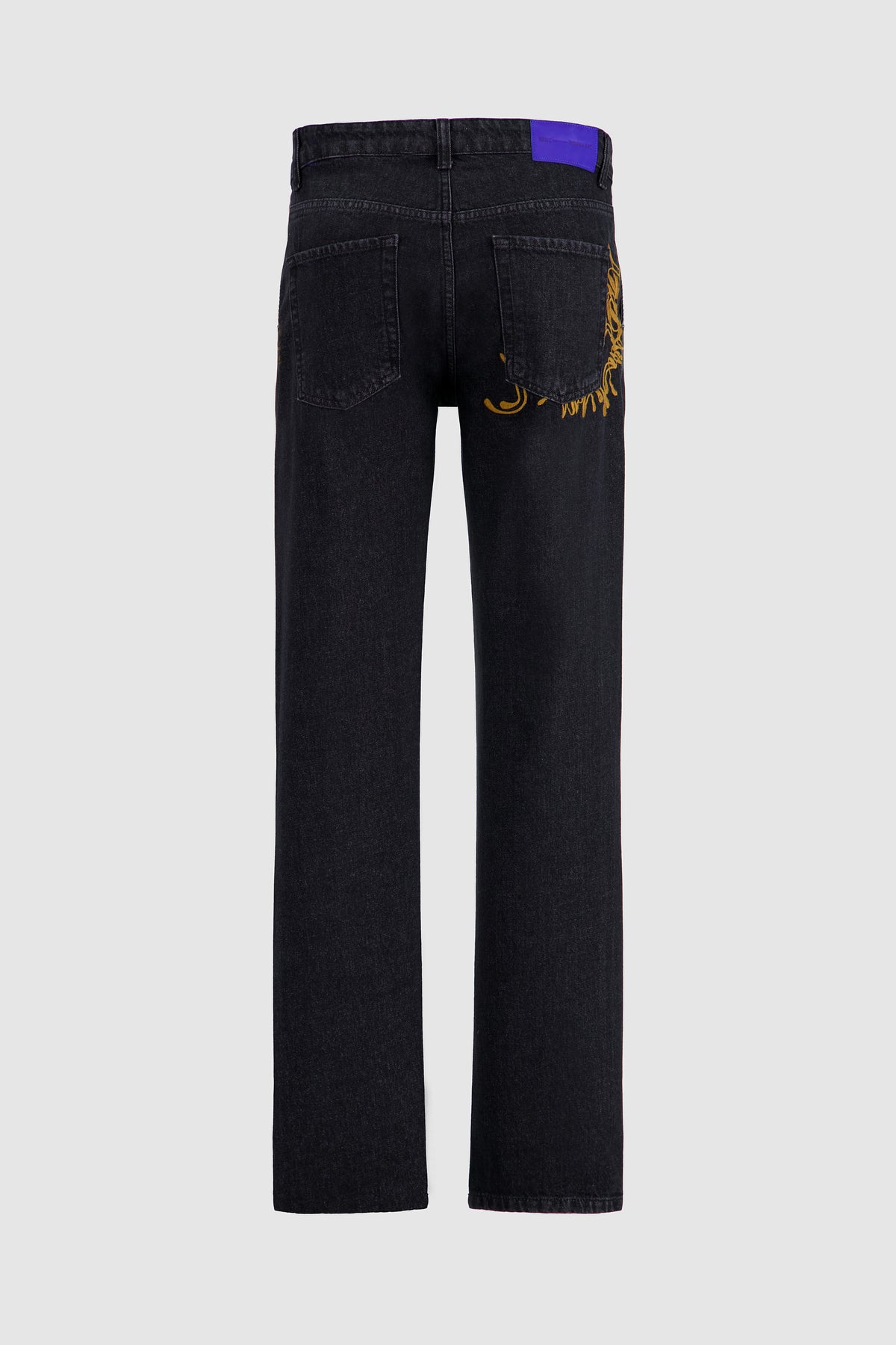 Men's Straight Leg Jeans -Black