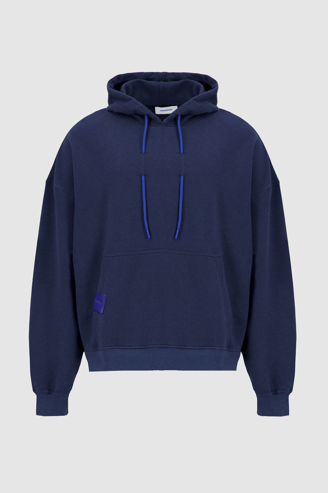 Hoodie with Contrast Cord - Indigo x Denim