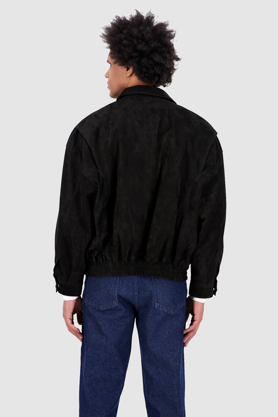 Bomber Suede Jacket -Black