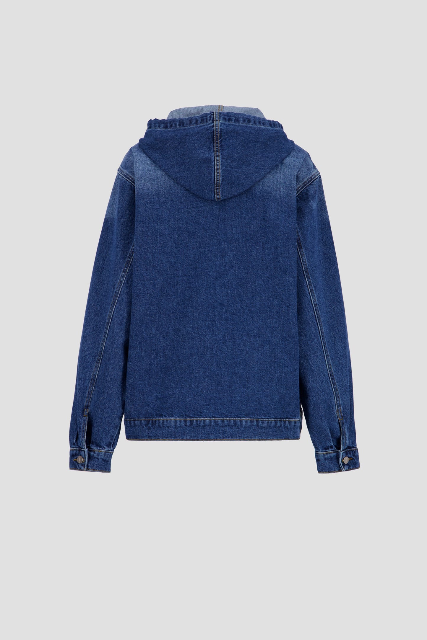 Denim Zip Up Hoodie - Blue