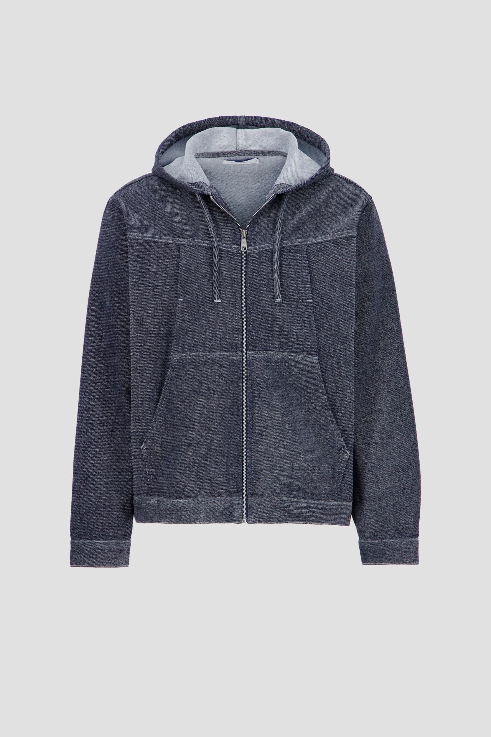 Denim Zip Up Hoodie - Black Wash