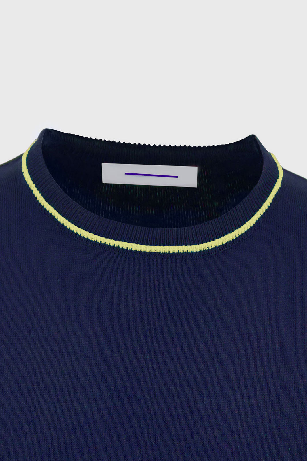 Long Sleeves Contrast T-Shirt - Navy With Yellow