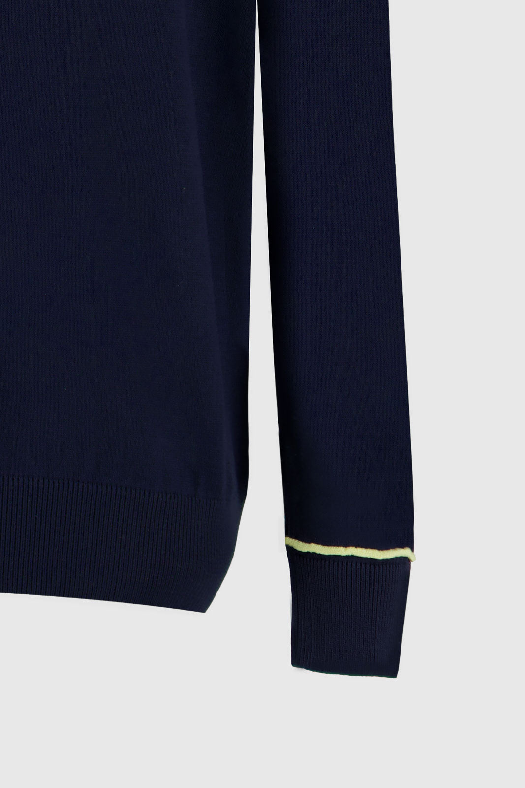 Long Sleeves Contrast T-Shirt - Navy With Yellow