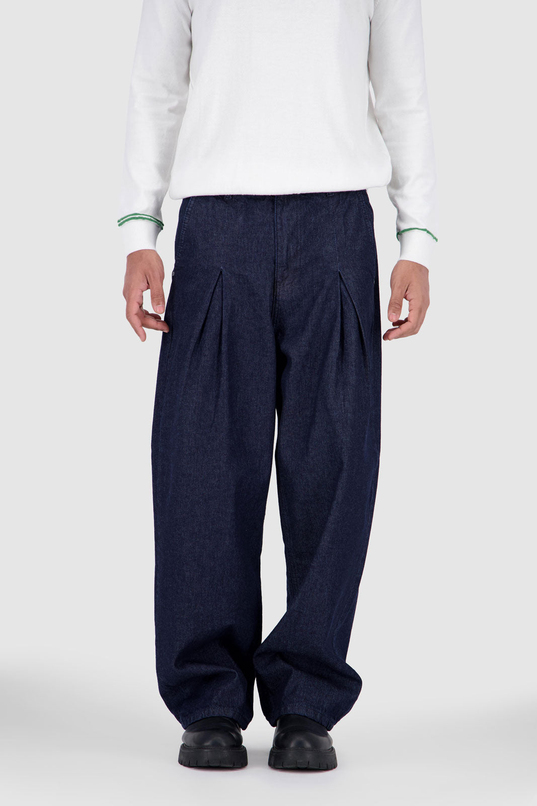 Denim Trousers Raw Navy