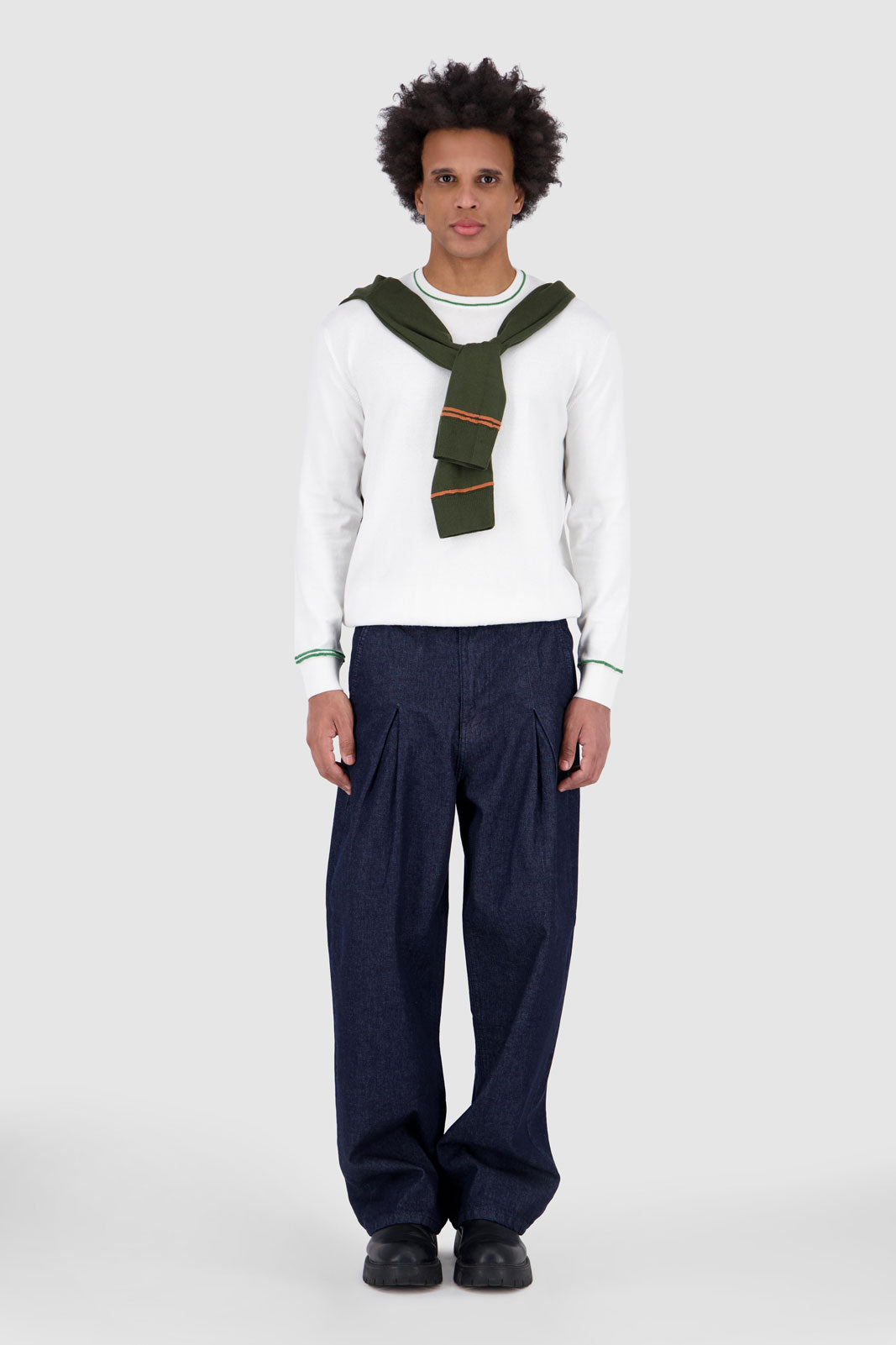 Denim Trousers Raw Navy