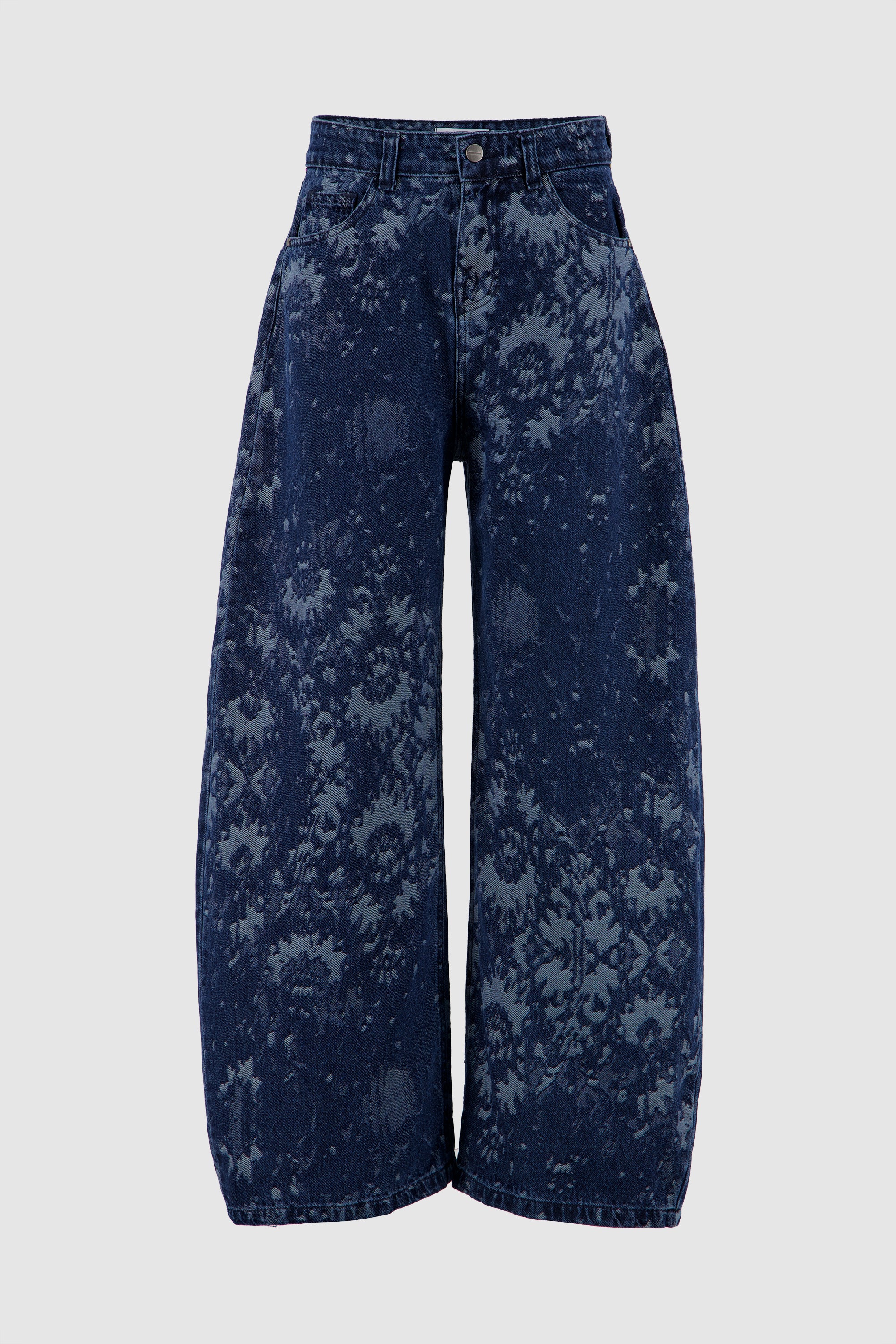 Jacquard Barrel Jeans -Midnight Blue