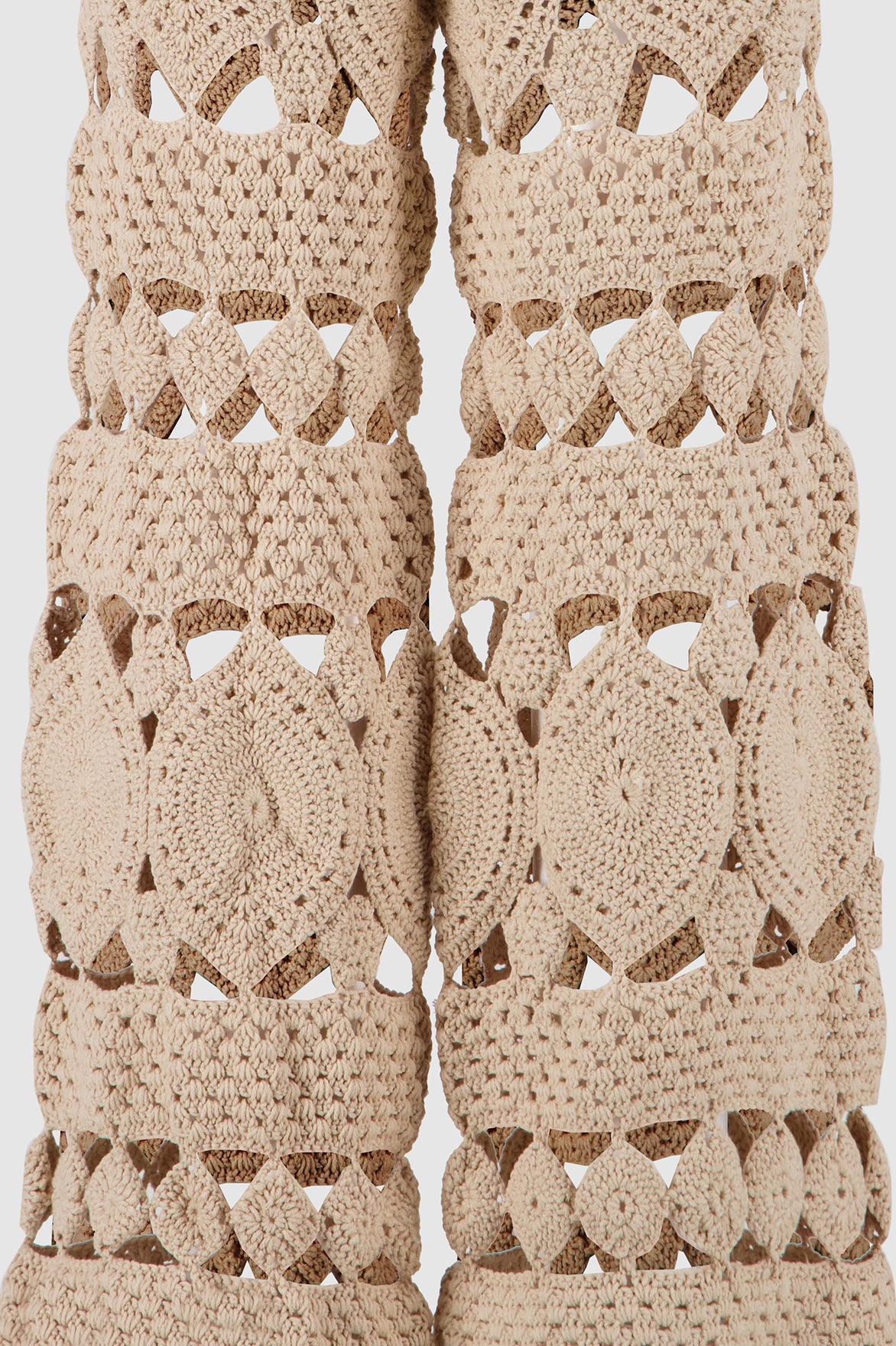 Denim Jeans with Crochet -Cream