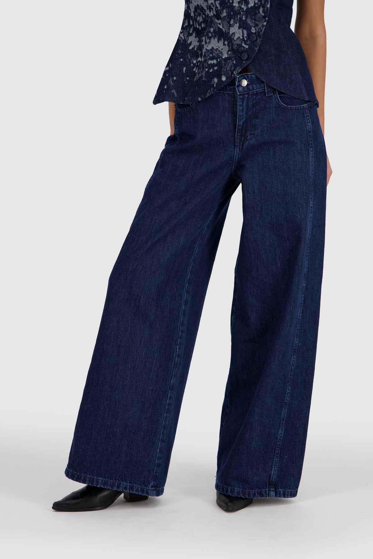 Extra Wide Leg Jeans -Midnight Blue