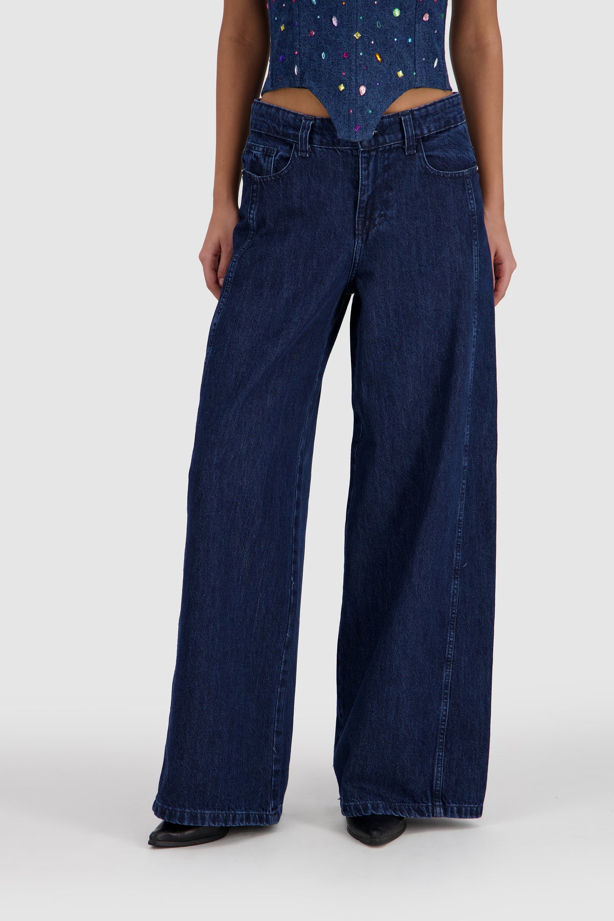 Extra Wide Leg Jeans -Midnight Blue