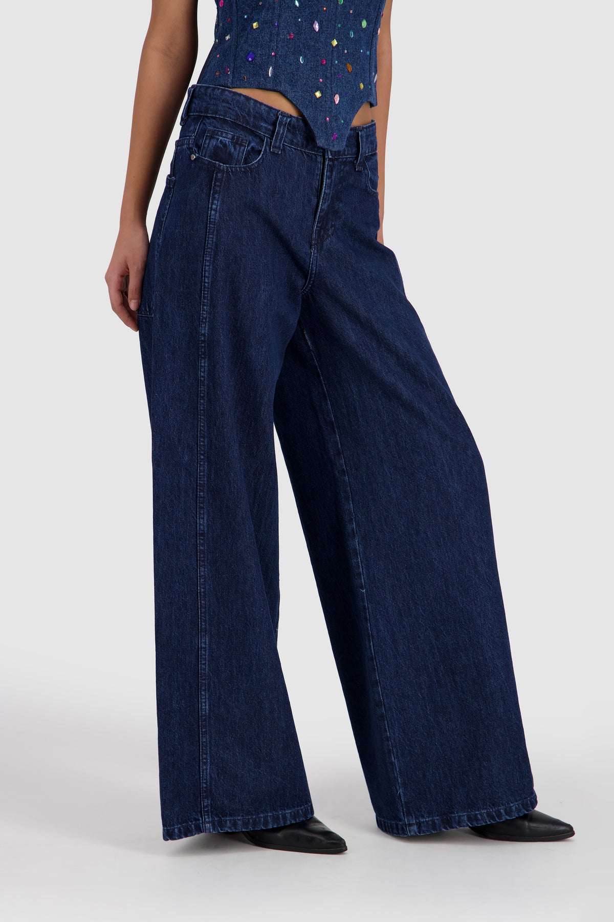 Extra Wide Leg Jeans -Midnight Blue