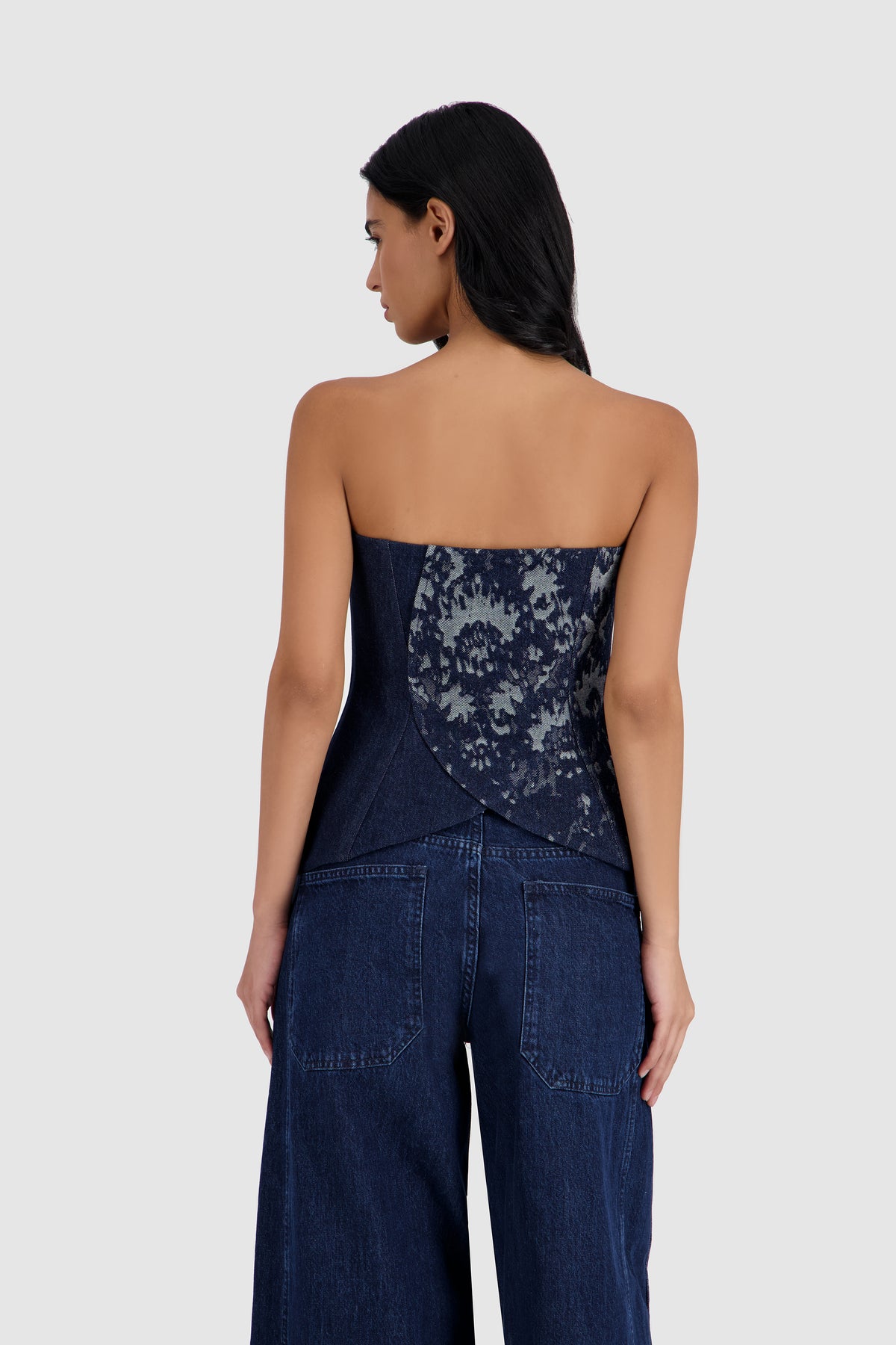 Jacquard Bustier -Midnight Blue