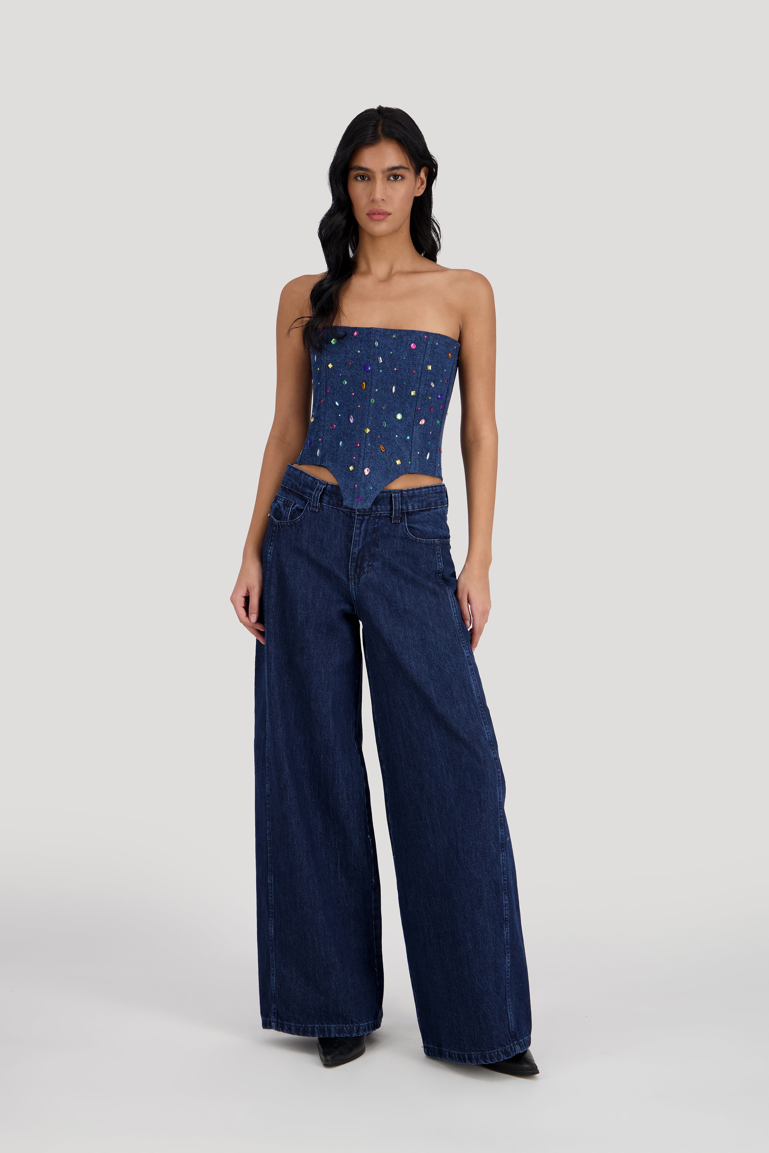Extra Wide Leg Jeans -Midnight Blue