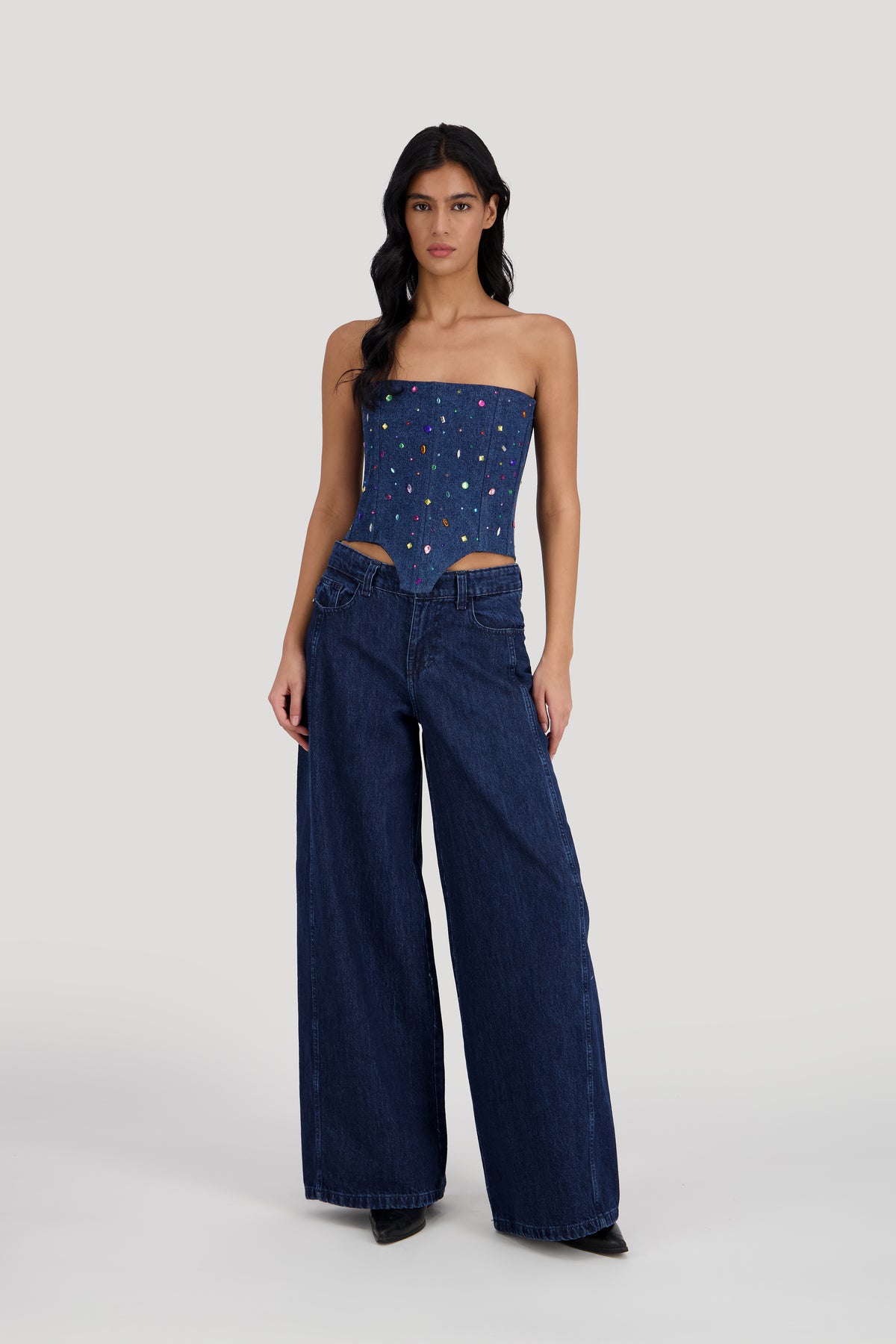 Extra Wide Leg Jeans -Midnight Blue