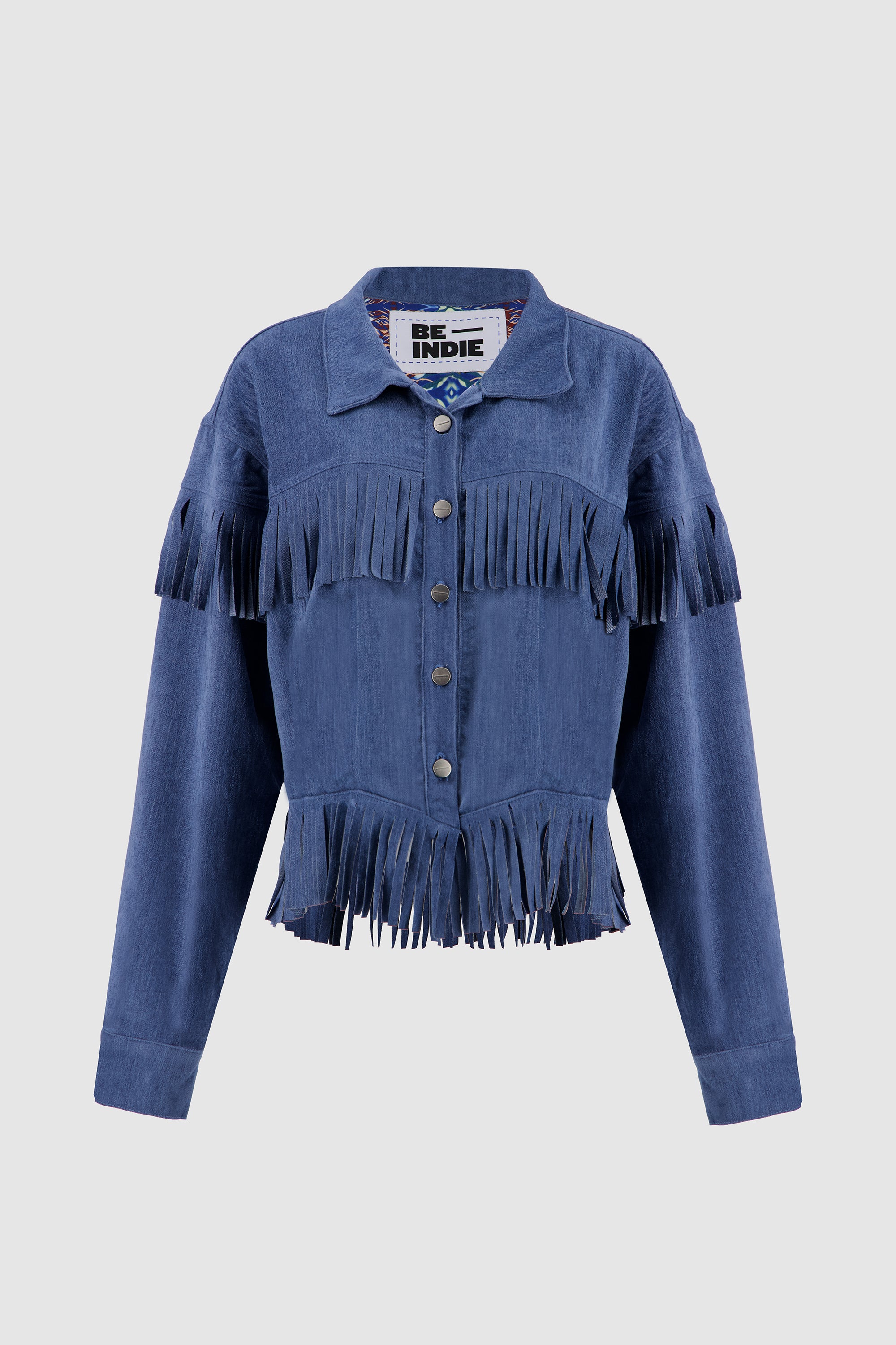 Be-Fringed Jacket -Blue