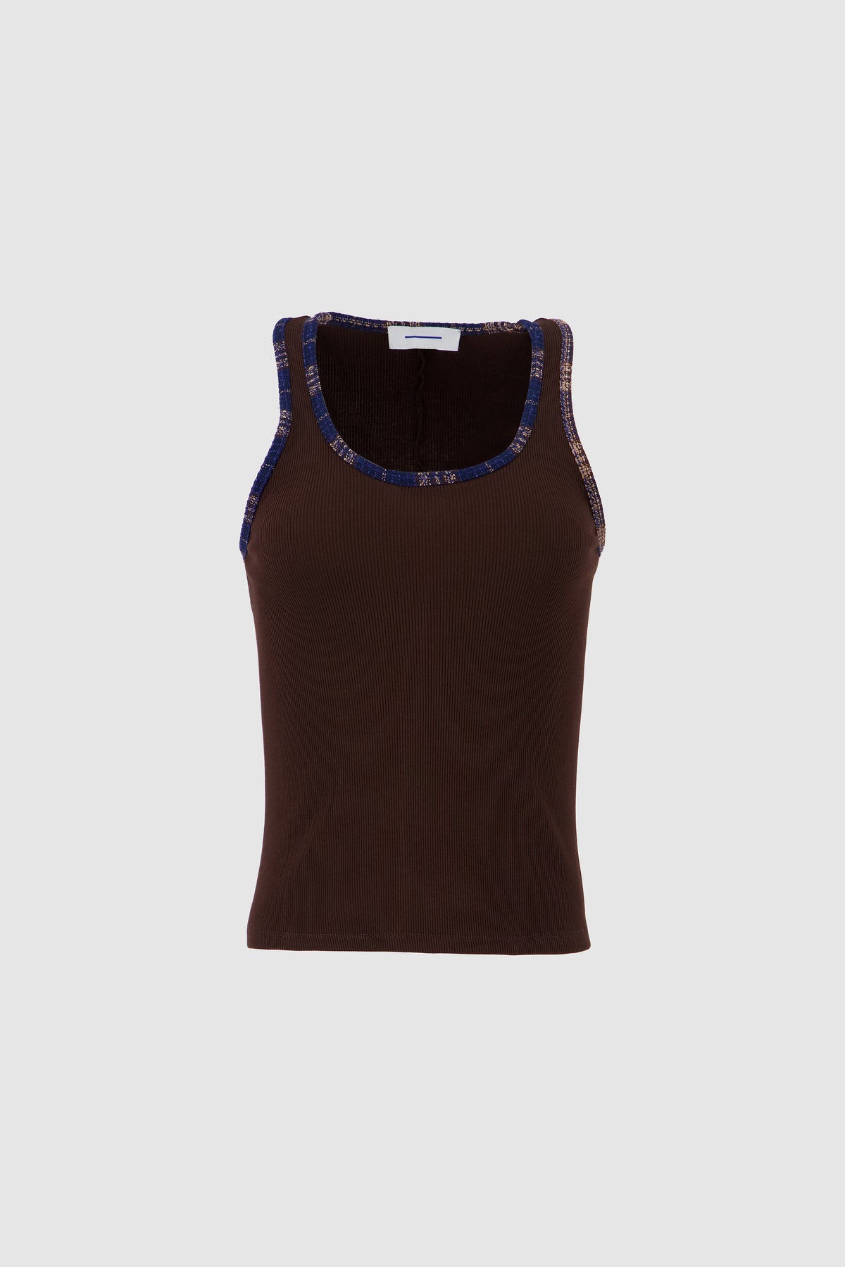 Plaid Tank -Brown